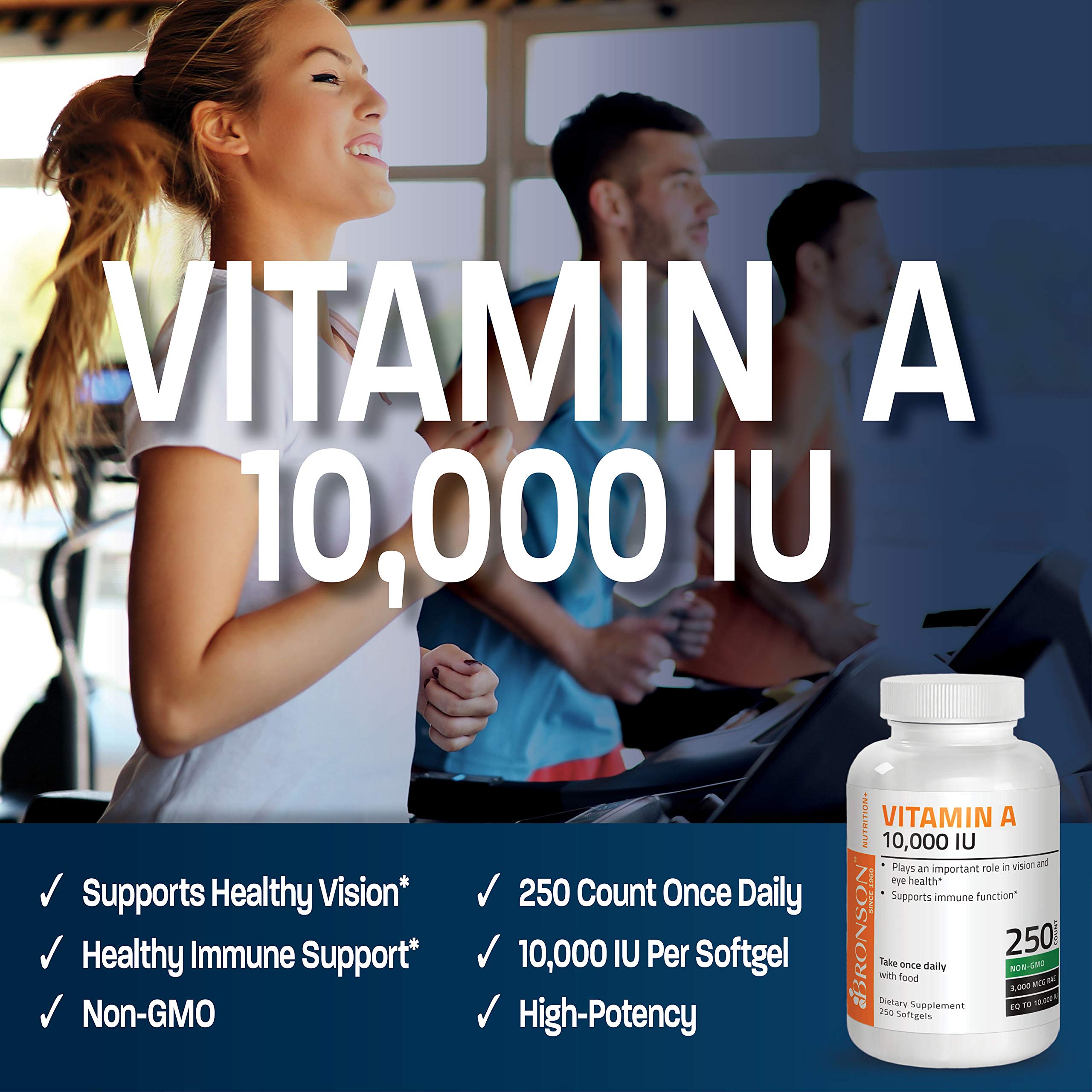 Bronson Vitamin A 10,000 IU Premium Non-GMO Formula Supports Healthy Vision Bronson uk supplements