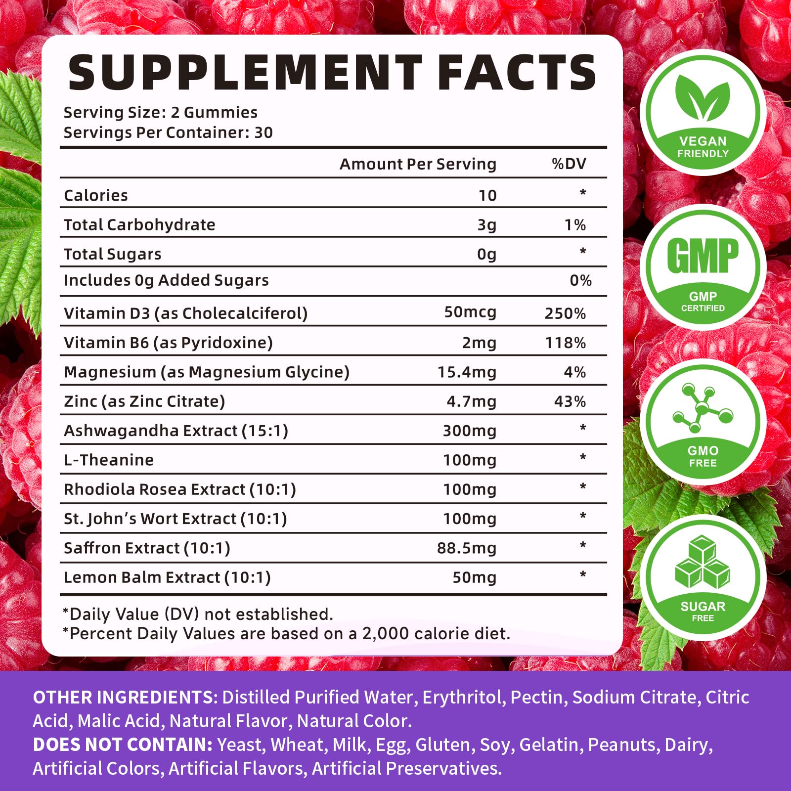 YXSW Saffron Gummies, Saffron Supplements for Kids & Adults with Ashwagandha, L-Theanine, Lemon Balm, Vitamin D3, B6, Magnesium & Zinc - Support Focus, Relaxation, Raspberry Flavor, 120 Count YXSW uk supplements