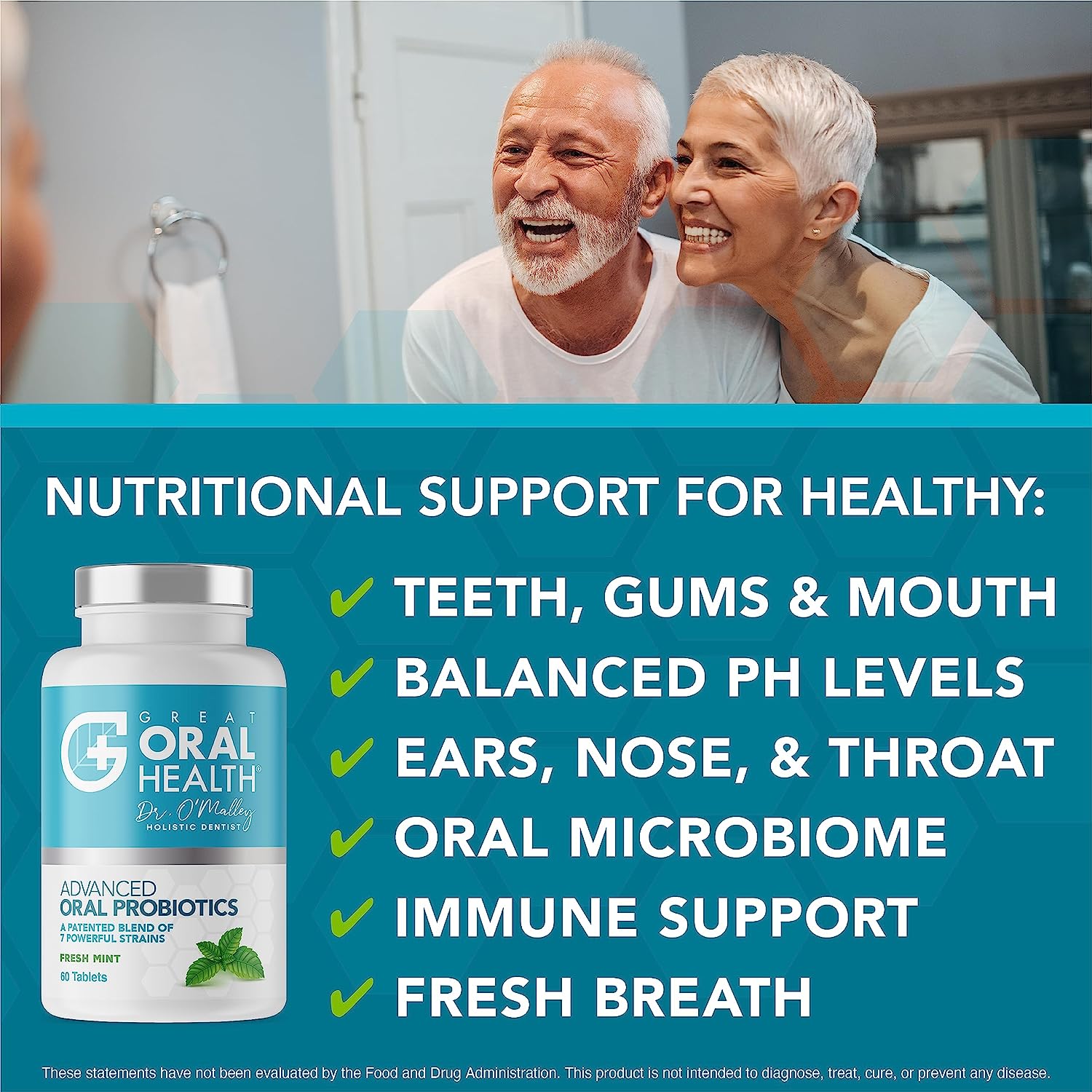 Oral Probiotics for Mouth Bad Breath Treatment for Adults: Dentist Formulat Great Oral Health uk supplements