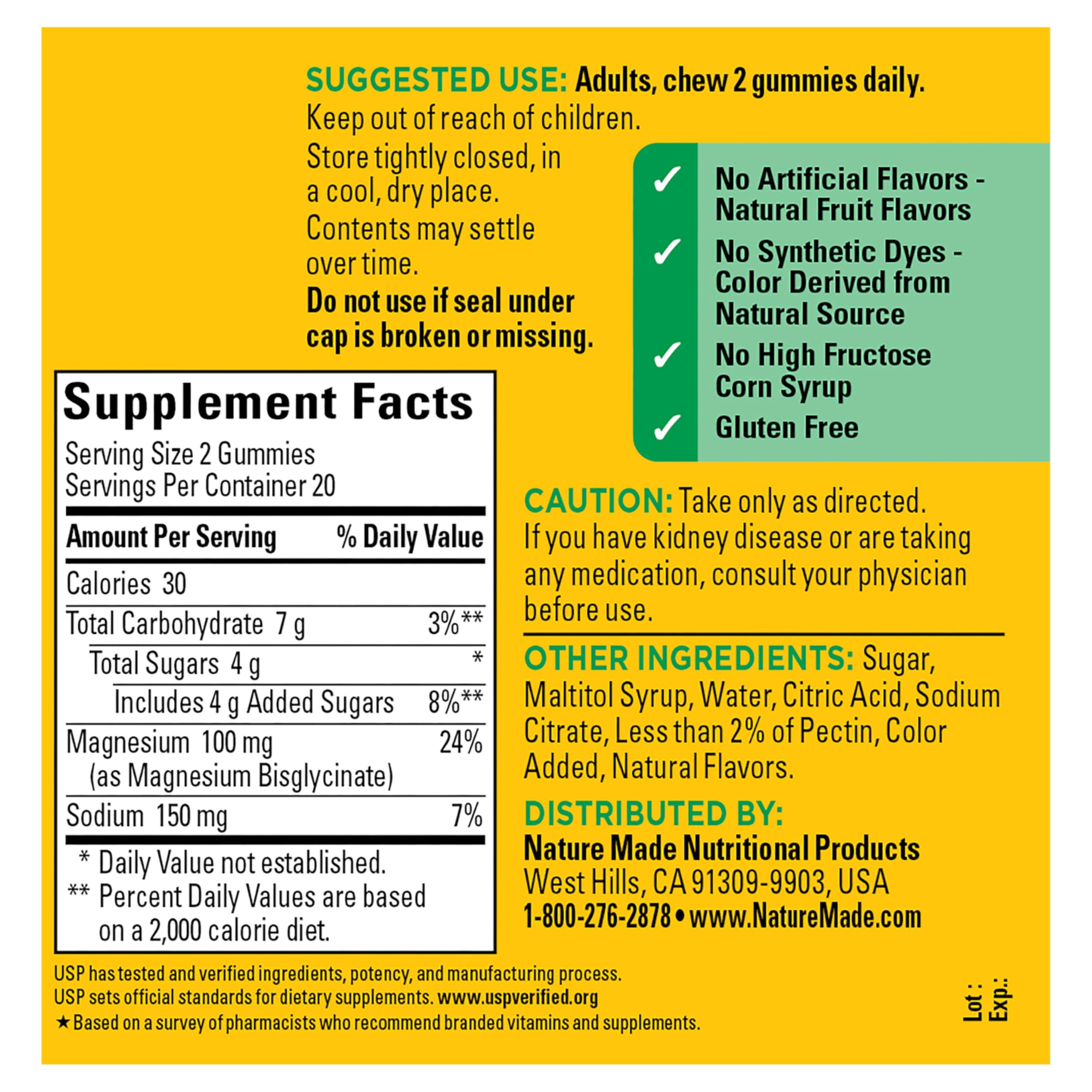 Nature Made High Absorption Magnesium Glycinate Gummies 100 mg per Serving, Muscle, Nerve, Bone and Heart Support, Magnesium Supplement, 40 Magnesium Gummies, 20 Day Supply Nature Made uk supplements
