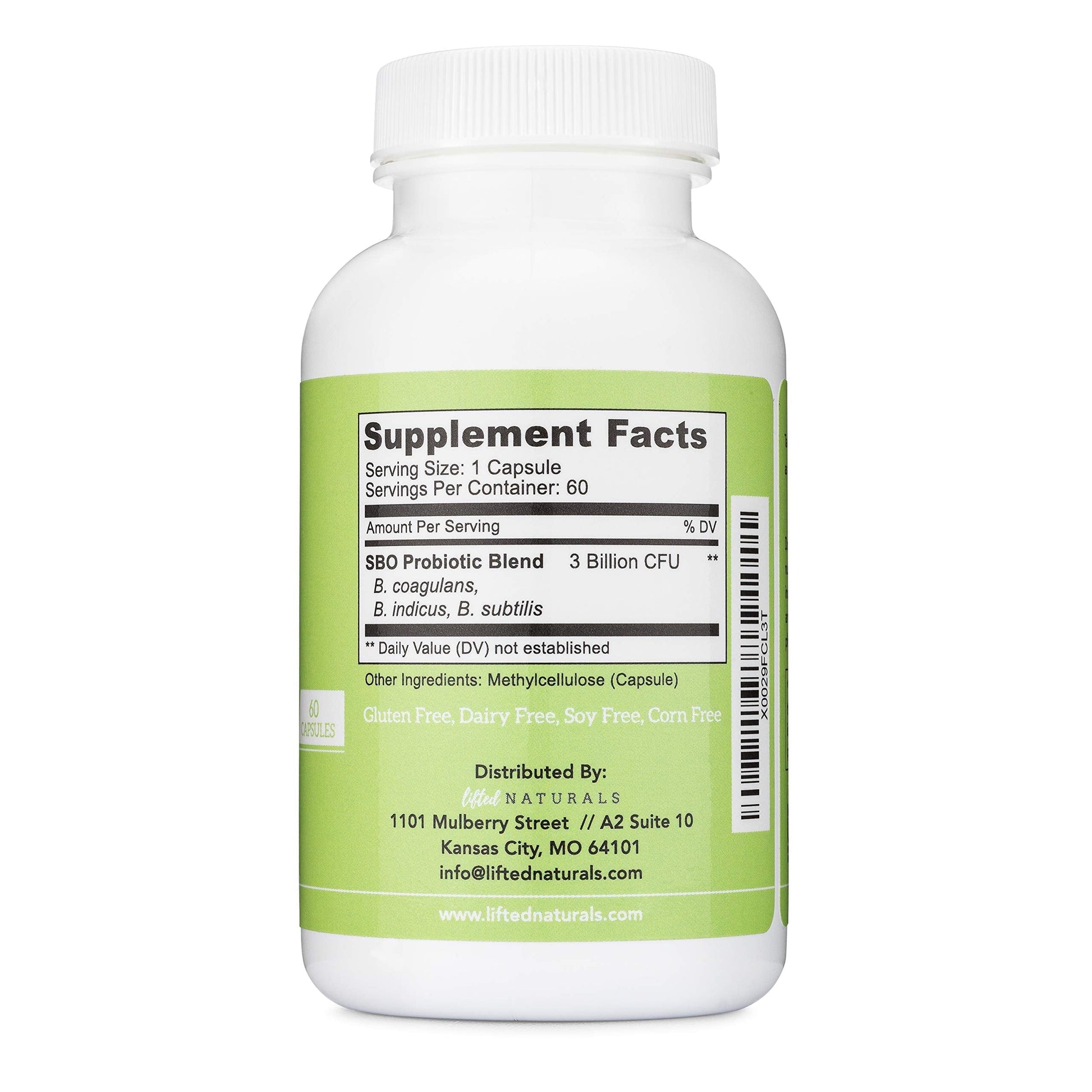 Lifted Naturals Spore Based Probiotic Probiotics - SBO Mood Boost - Spore/Soil-Based - Digestion & Natural Mood Support - Histamine-Free - 60 Day Supply, Non-GMO, Dairy-Free, Gluten-Free, Vegan Lifted Naturals uk supplements