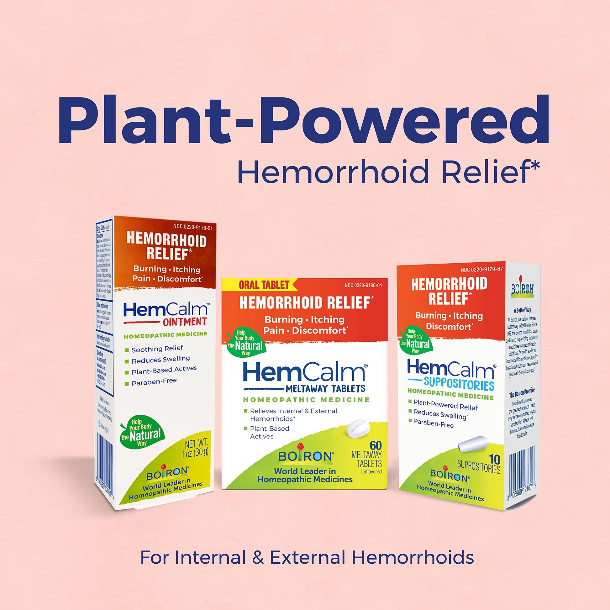 Boiron HemCalm Suppositories for Hemorrhoid Relief of Pain, Itching, Swelling or Discomfort - 10 Count (Pack of 2) Boiron uk supplements