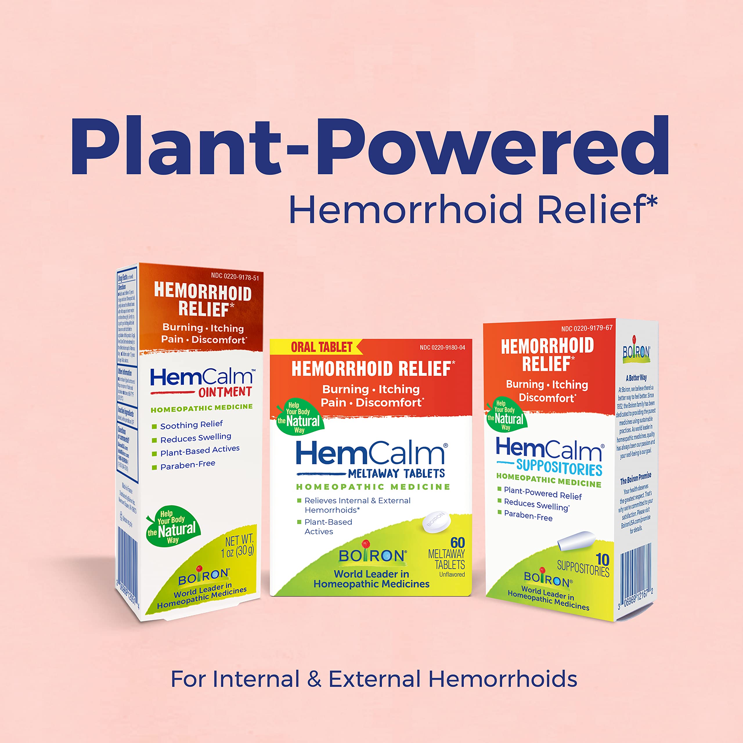 Boiron HemCalm Suppositories for Hemorrhoid Relief of Pain, Itching, Swelling or Discomfort - 10 Count (Pack of 2) Boiron uk supplements