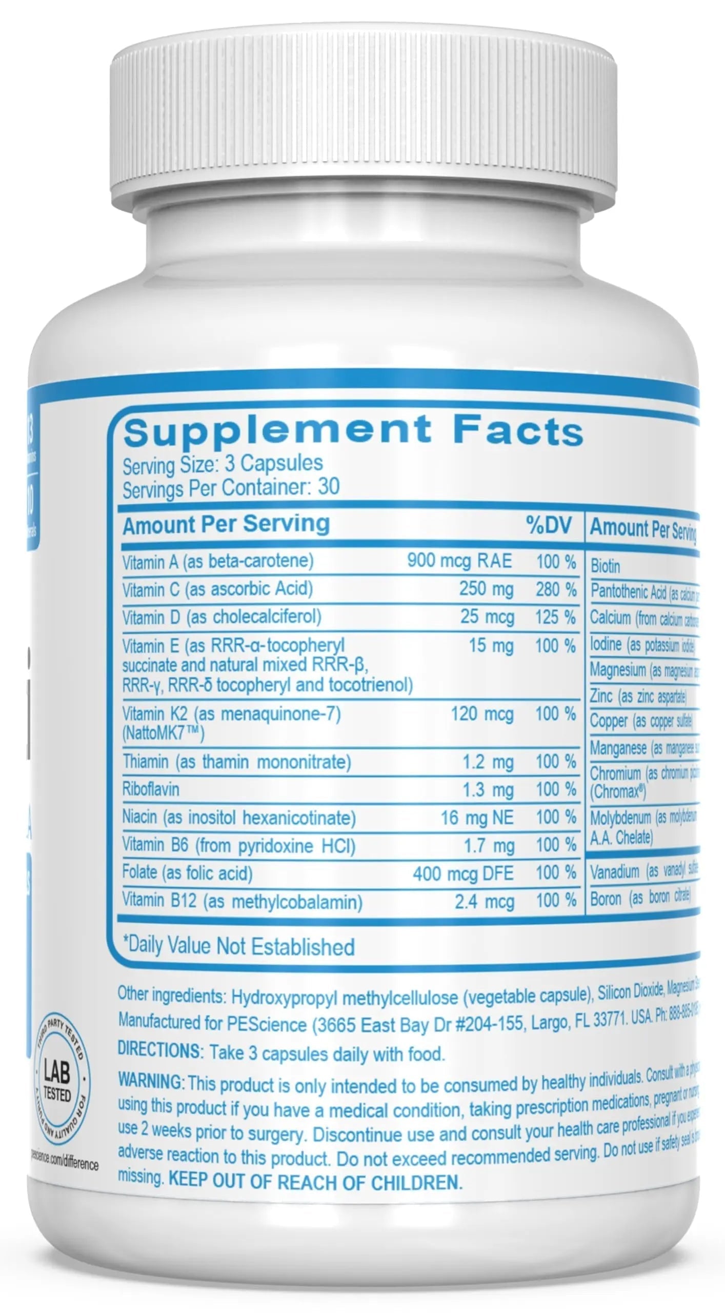 PEScience TruMulti Multivitamin for Men, Daily Formula with Premium Vitamin C, D, Zinc, Chromium Picolinate Supplement for Immune Support PEScience uk supplements