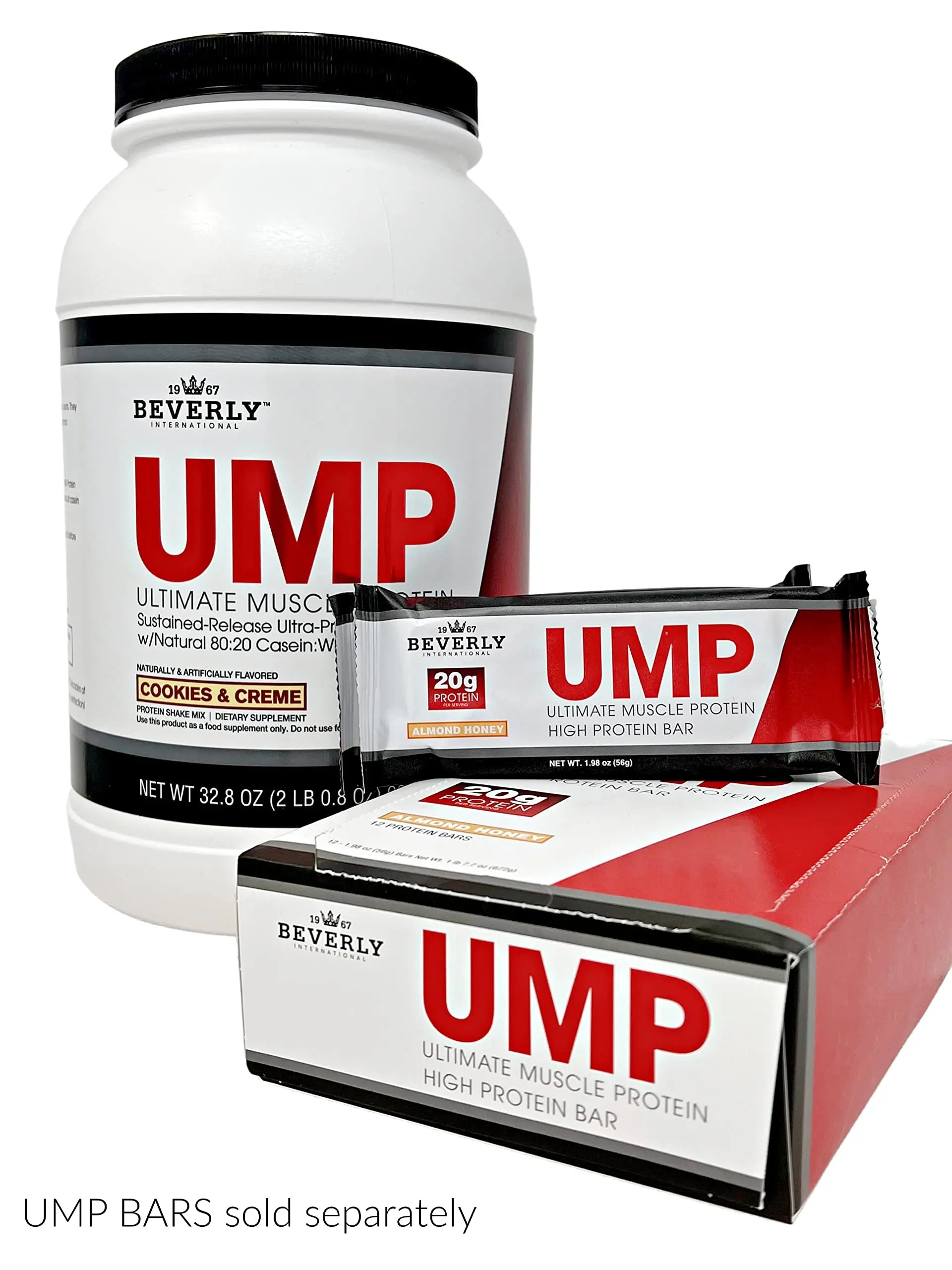Beverly International UMP Protein Powder, Cookies & Cream. Unique Whey-Casein Ratio Builds Lean Muscle. Easy to Digest. No Bloat. (32.8 oz) 2lb .8 oz Beverly International uk supplements