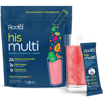 Root'd Multivitamin Powder for Men - 24 Vitamins & Minerals with 3X Electrolytes, 9 Organic Superfoods, Probiotics & Enzymes Root'd uk supplements