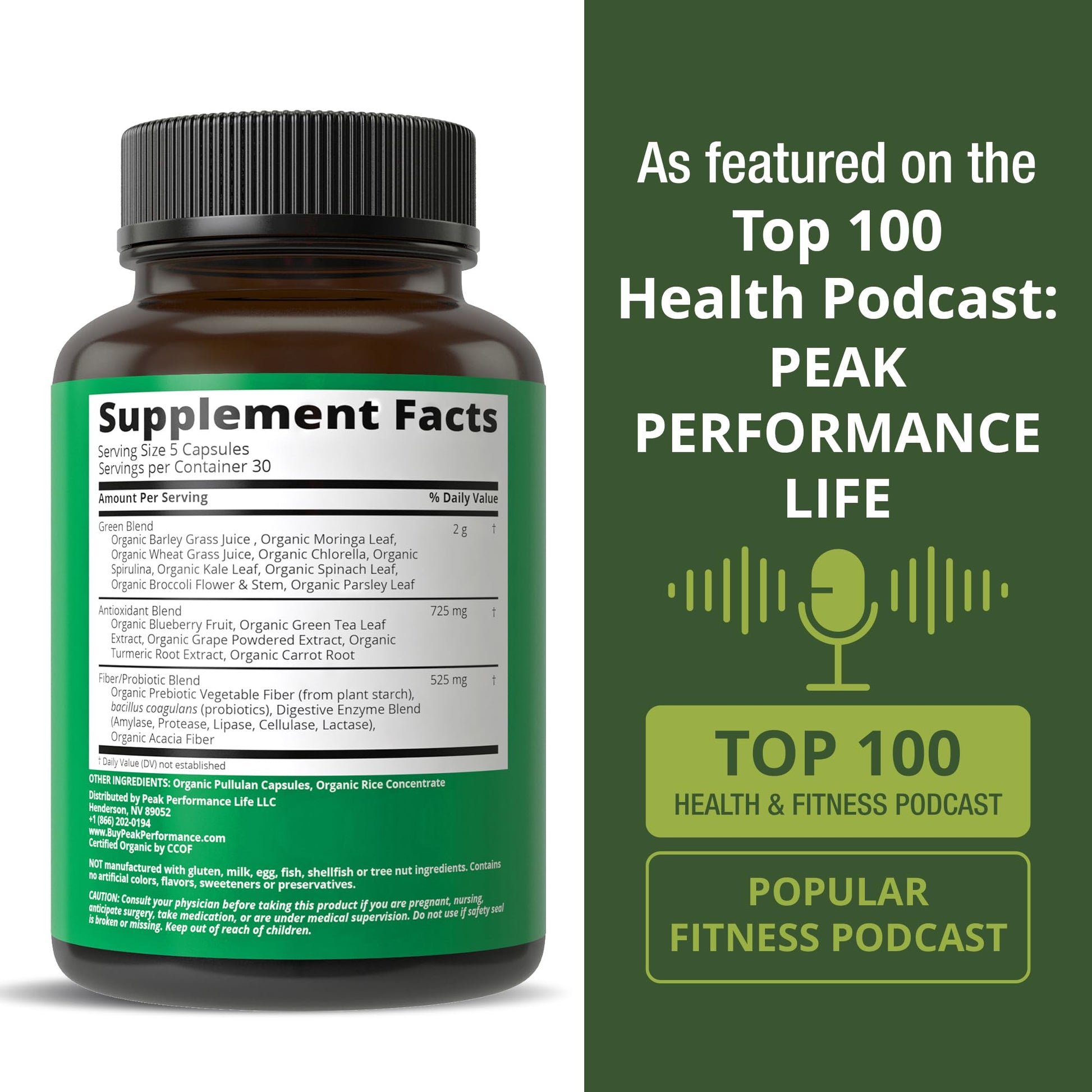 Organic Super Greens 150 Capsules - Green Juice Superfood Supplement with 25 All Natural Organic Ingredients. Max Energy and Detox Super Food Pills with Spirulina, Spinach, Kale, Turmeric, Probiotics Peak Performance uk supplements