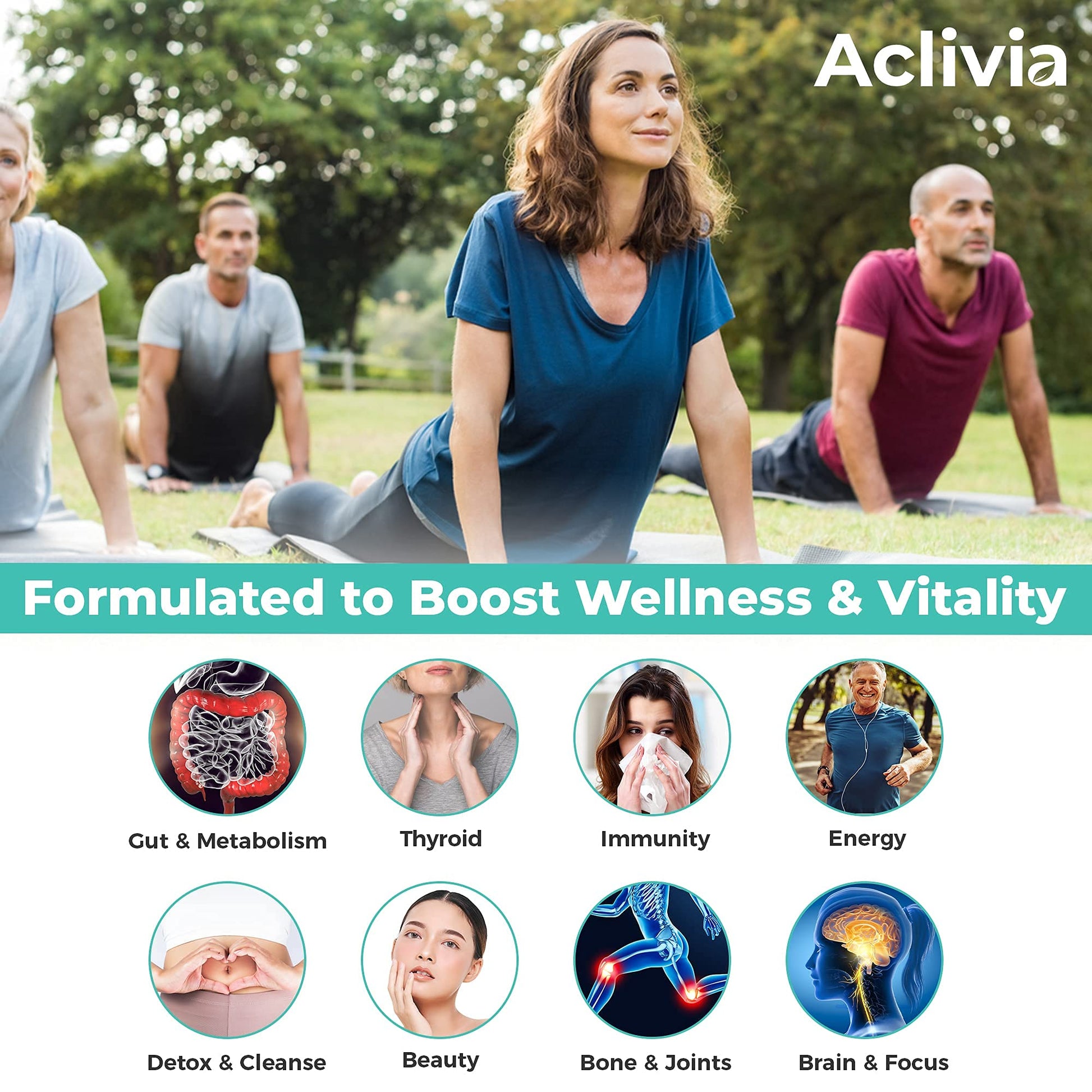 Aclivia - Organic Irish Sea Moss Capsules with Bladderwrack & Burdock Root - 102 Minerals Sea Moss Supplement - Thyroid Support, Immune Boost - Non-GMO (60 Count) Aclivia uk supplements