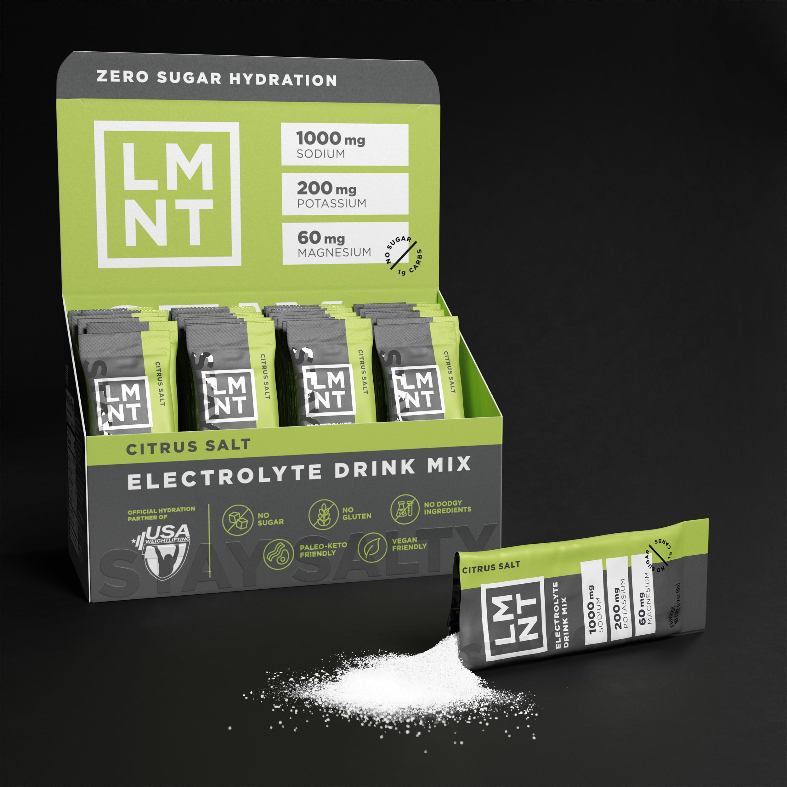 LMNT Zero Sugar Electrolytes - Citrus Salt | Drink Mix | 30-Count Drink LMNT uk supplements