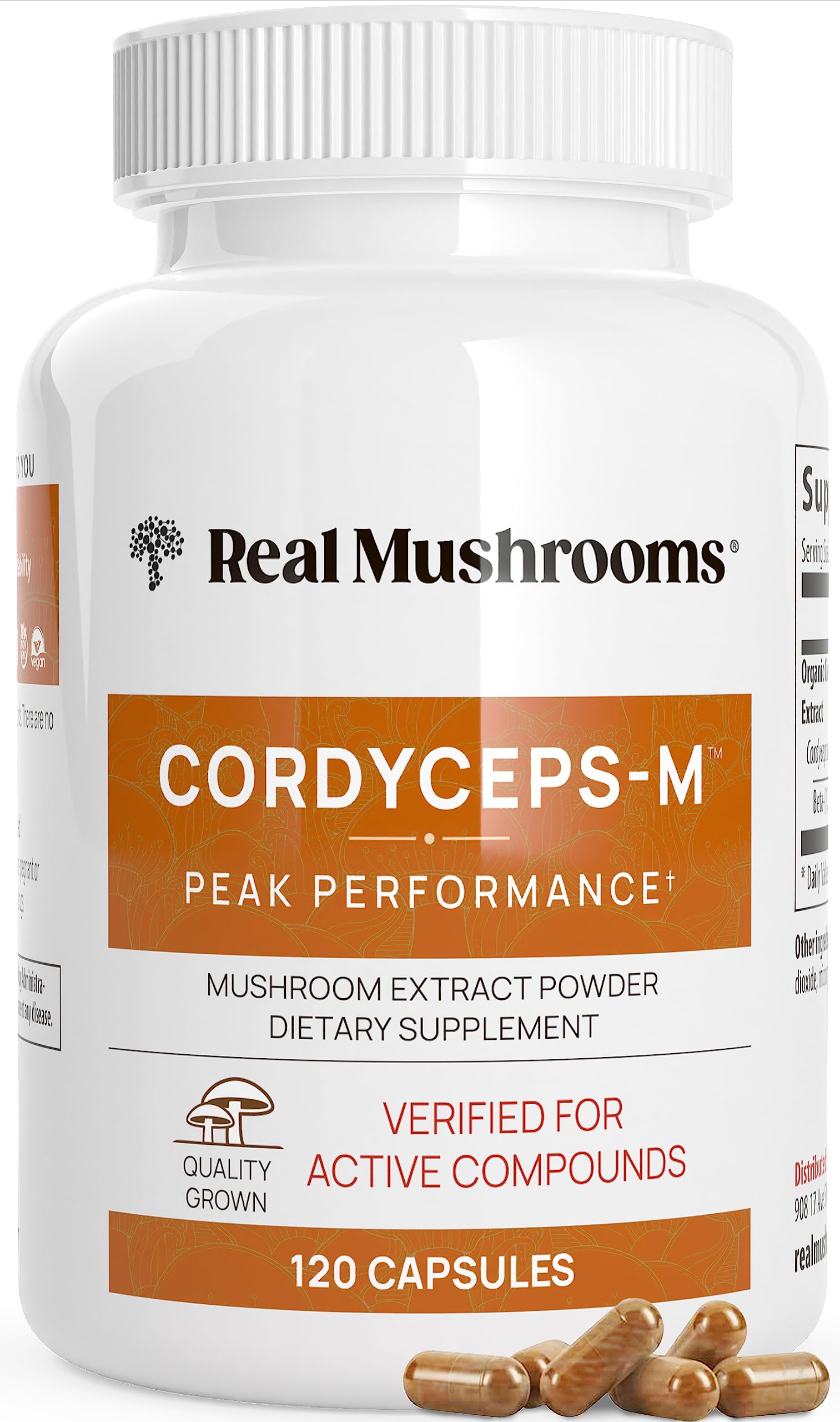Real Mushrooms Cordyceps Capsules - Performance Mushroom Extract Supplement Real Mushrooms uk supplements
