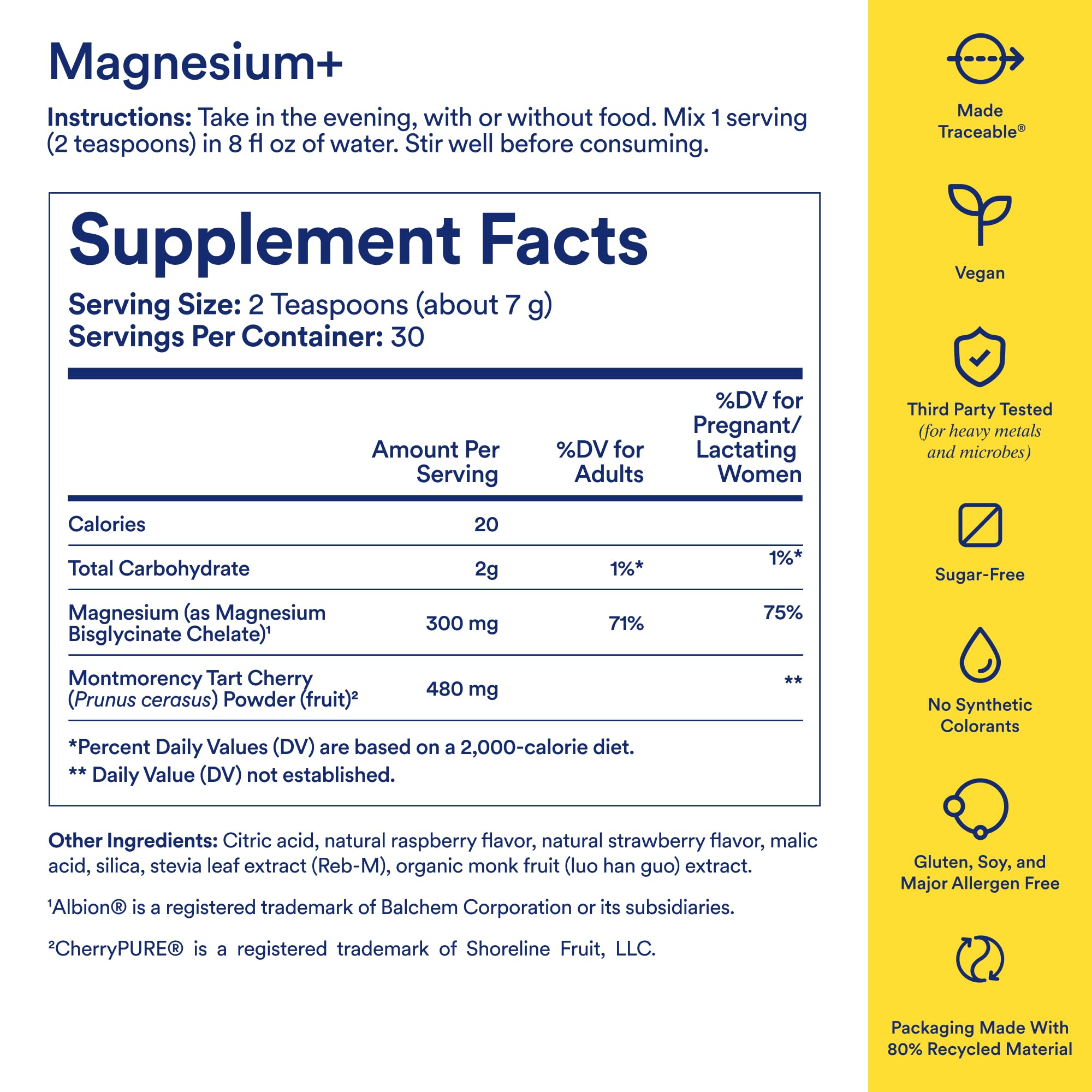 Ritual Magnesium+ Drink Mix Supplement | 2-in-1 Science-Backed Tart Cherry & Gentle on Stomach Magnesium Bisglycinate | Formulated for Mind & Muscle Relaxation | Supports Sleep & Calm | 30 Servings Ritual uk supplements