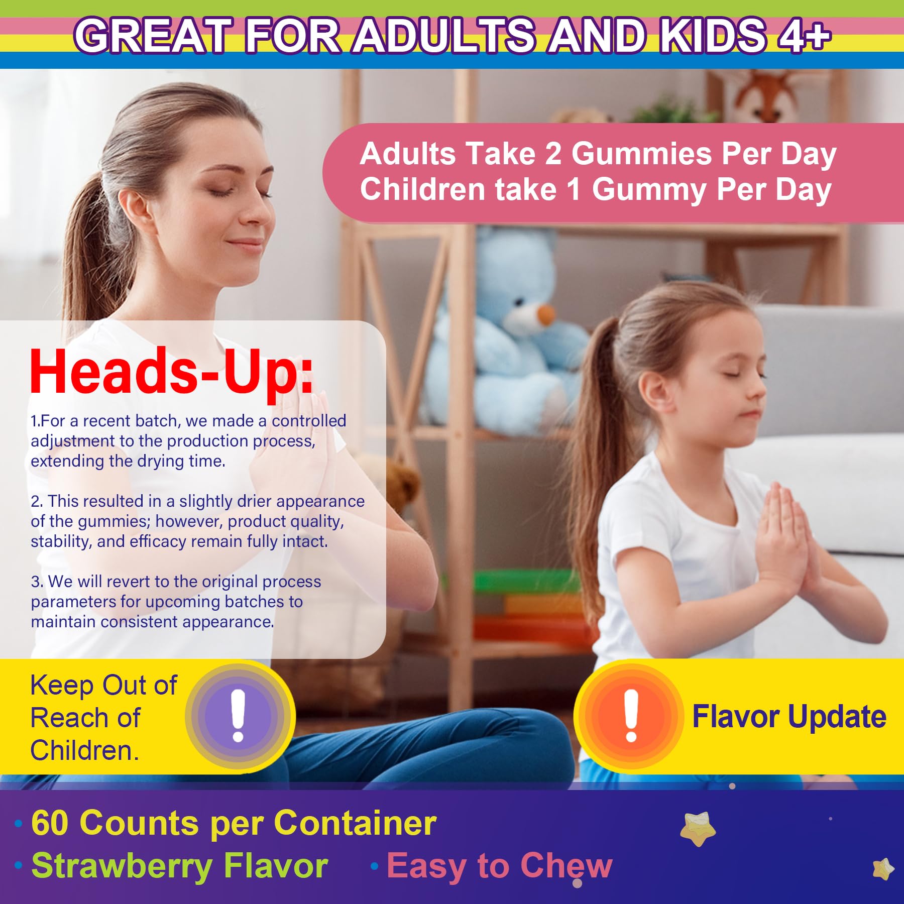 Magnesium Glycinate Gummies for Adults & Kids 4+, Sugar Free Magnesium Bisglycinate Supplement 400/200mg with B6D3, 5HTP, L-Theanine for Sleep & Relaxation, Brain, Muscle, Melatonin Free Gummies,2Pack NEVISS uk supplements
