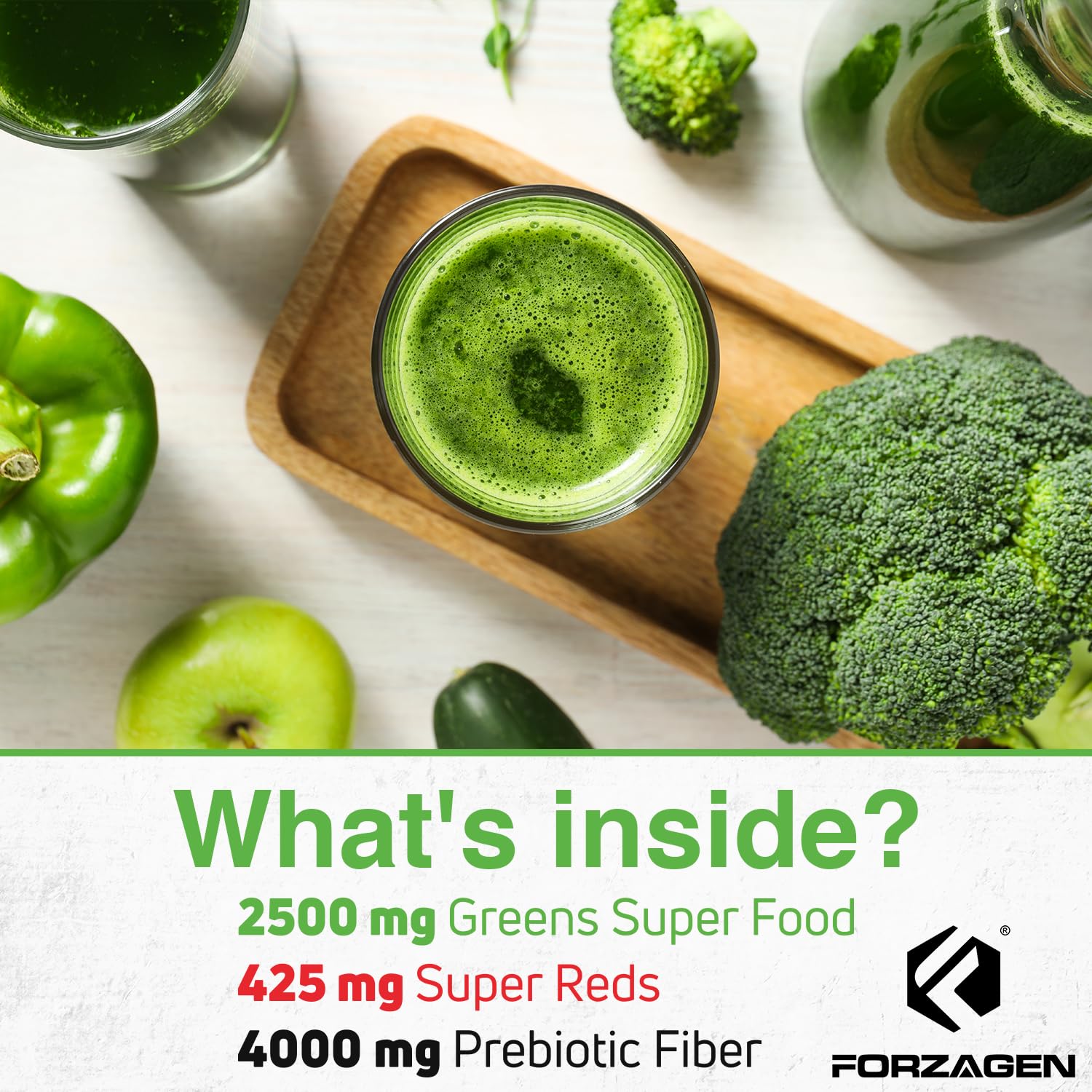 Forzagen Vegan Greens & Reds Superfood Powder - Organic Super Greens Powder | Premium Veggie Powder Supplement | 35 Servings Reds and Greens Superfood Powder Forzagen uk supplements