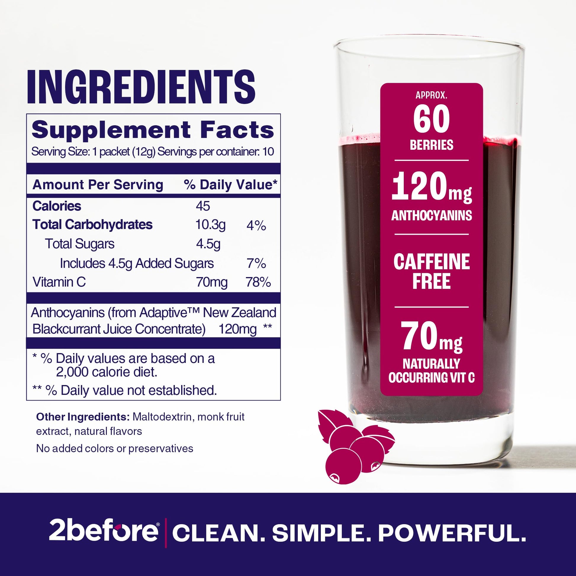 2before Blackcurrant I All Natural Vegan Pre Workout, with 120mg Caffeine I Clean Energy 2before uk supplements