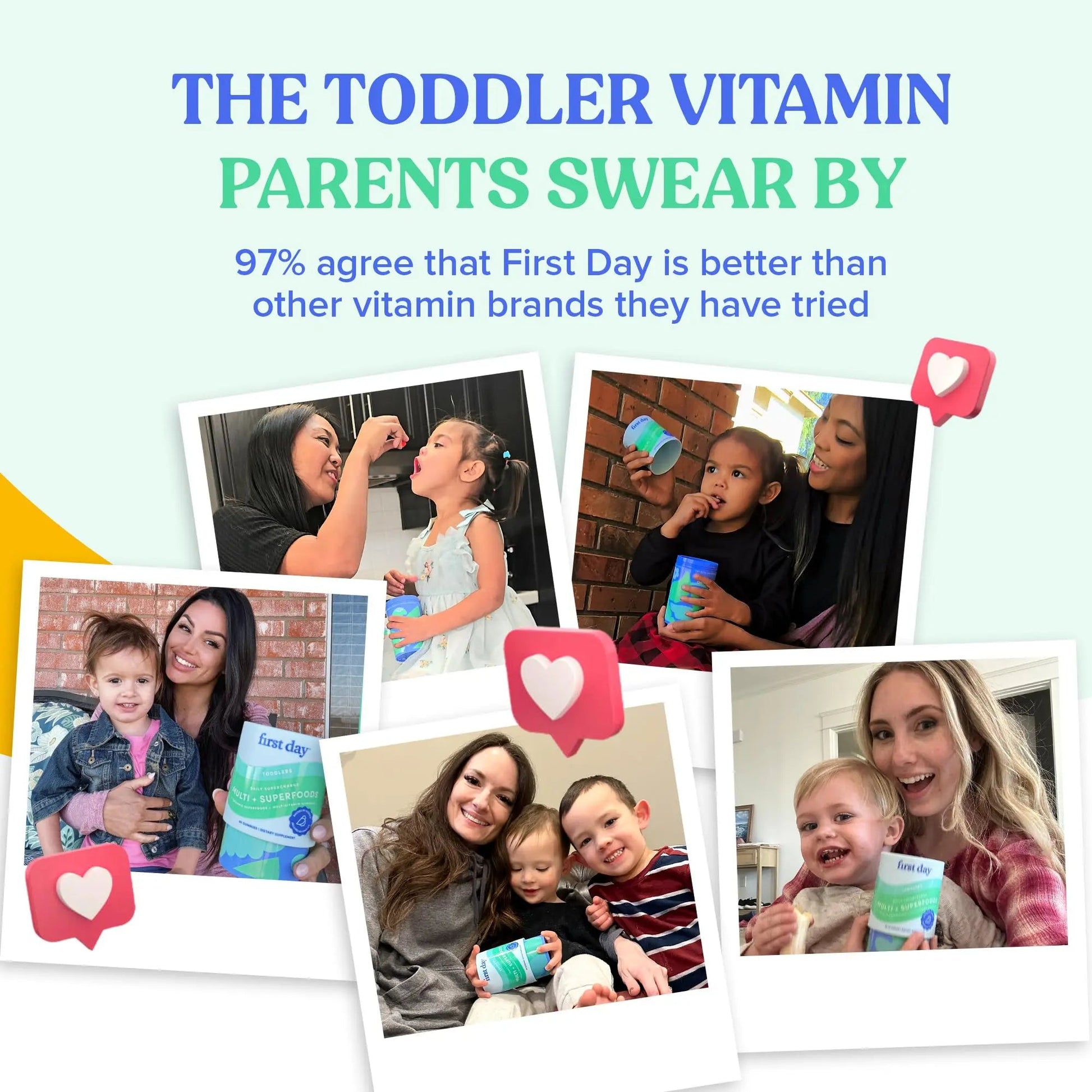 FIRST DAY Toddler Multivitamin Gummies (Ages 2-3)| Kids Multivitamin Gummies with Vitamins A C D3, B2, B12, Choline, Folate and 21 Organic Superfoods| (30 Day Supply) FIRST DAY uk supplements