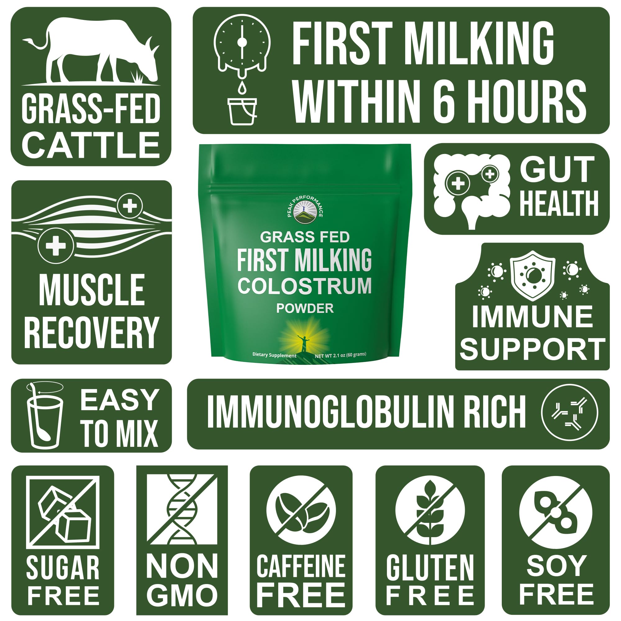 First Milking Colostrum Powder from Grass Fed USA Cows Milked Within 6 Hours of Giving Birth to Get the Most Bioactive Nutrients. High Immunoglobulin Non-GMO Bovine Colostrum Supplement for Humans Peak Performance uk supplements
