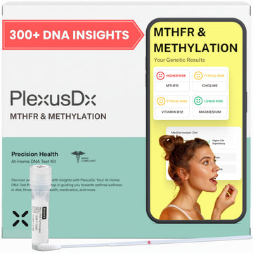 Genetic Methylation Test Kit & MTHFR Testing Kit | 300+ DNA Reports Including MTHFR Gene Variants, COMT, BHMT, AHCY and Folate | Custom Supplement & Meal Plan Recommendations with 10,000 Recipes PlexusDX uk supplements