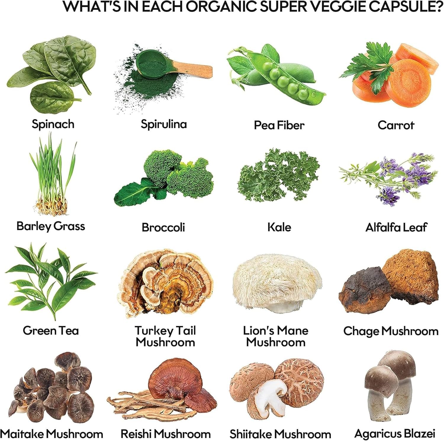 Fruits and Veggies Supplement Powerfull Blend of 39 Whole Fruits and Veggies, Fills Nutritional Gaps, Get Energy, Well-being. USA Made Non-GMO/Vegan/Gluten Free. Packaging May Vary (60 Day Supply) ROOTIE uk supplements