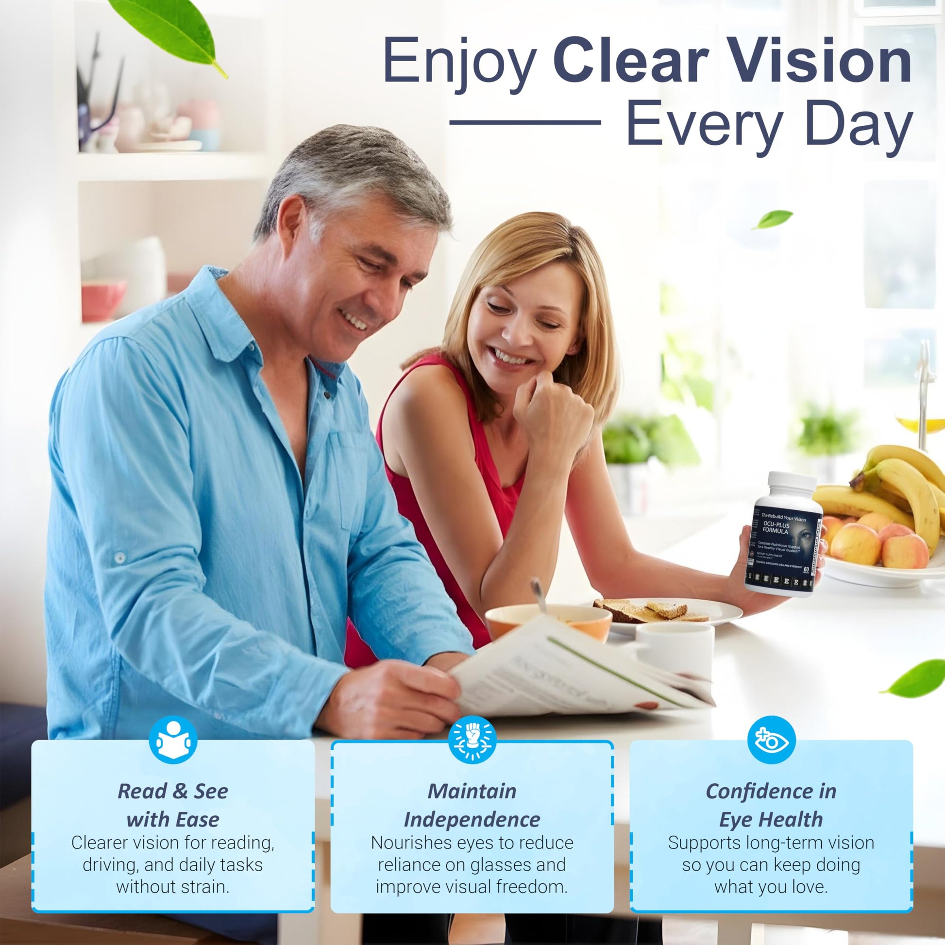 Rebuild Your Vision Ocu-Plus Formula – Eye Health Supplement with Lutein & Zeaxanthin – Supports Visual Clarity, Night Vision & Macular Health – with Bilberry, Ginkgo Biloba & NAC – 60 Capsules Rebuild Your Vision uk supplements