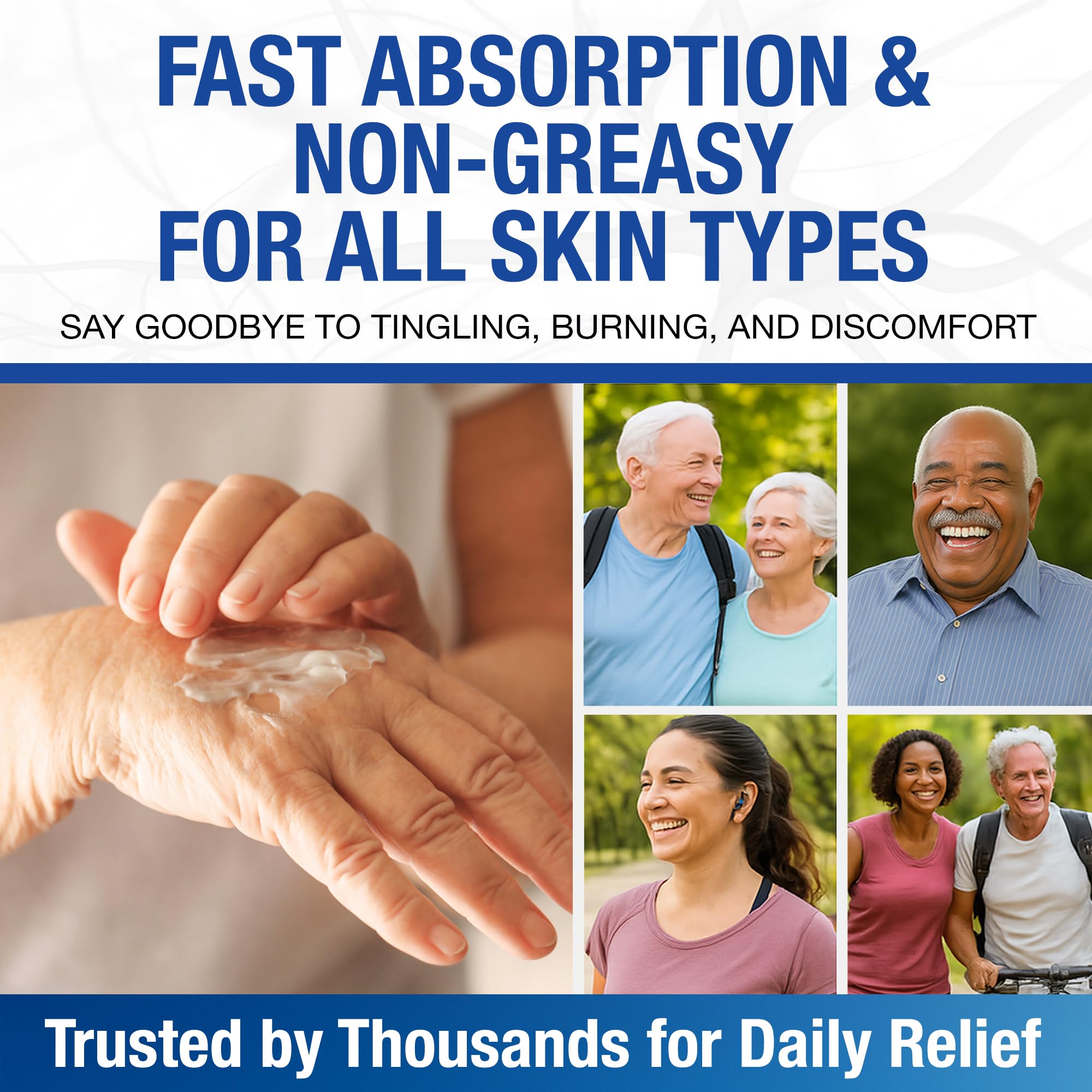Neuropathy Nerve Relief Cream – Extra Large 8 oz – Maximum Strength for Feet Hands Legs Toes Back – Natural Ingredients Arnica Aloe Vera MSM Vitamins – Fast-Acting Soothing Relief – Super Value 8 oz Nuturna uk supplements