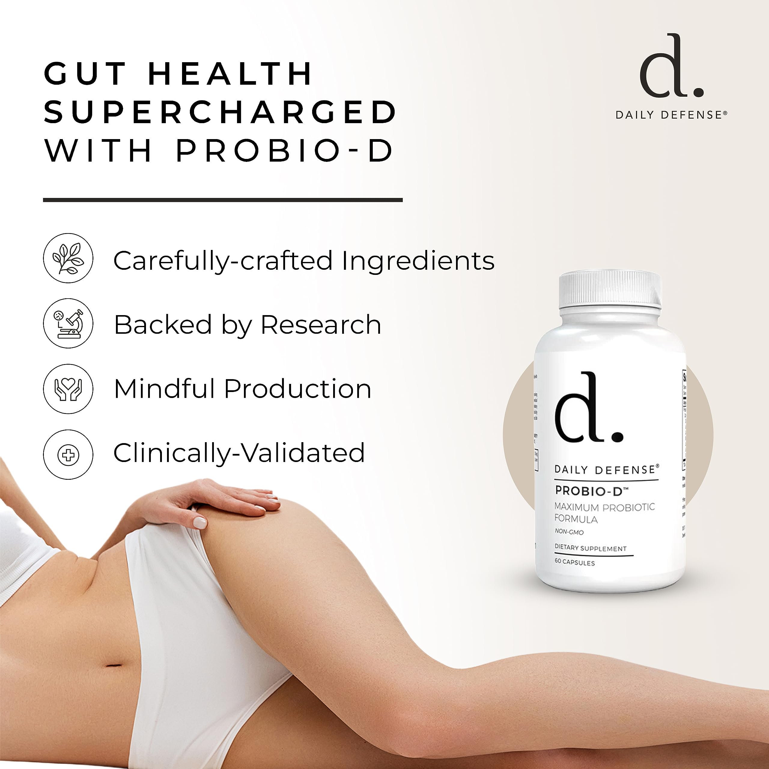 Daily Defense Probiotic Immune Support Supplement - Daily Probiotics for Men with Constipation & Gas - Digestion and Bloating Supplement & Probiotics for Women - 60 Capsules, PROBIO-D Daily Defense uk supplements