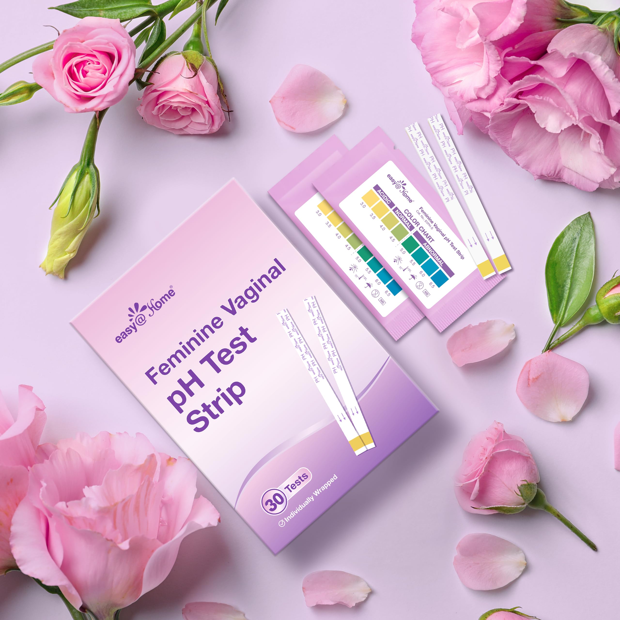 Easy@Home Vaginal pH Test -30 Strips | BV Test Kit at Home for Women | Yeast Infection Test + pH Balance Easy@Home uk supplements
