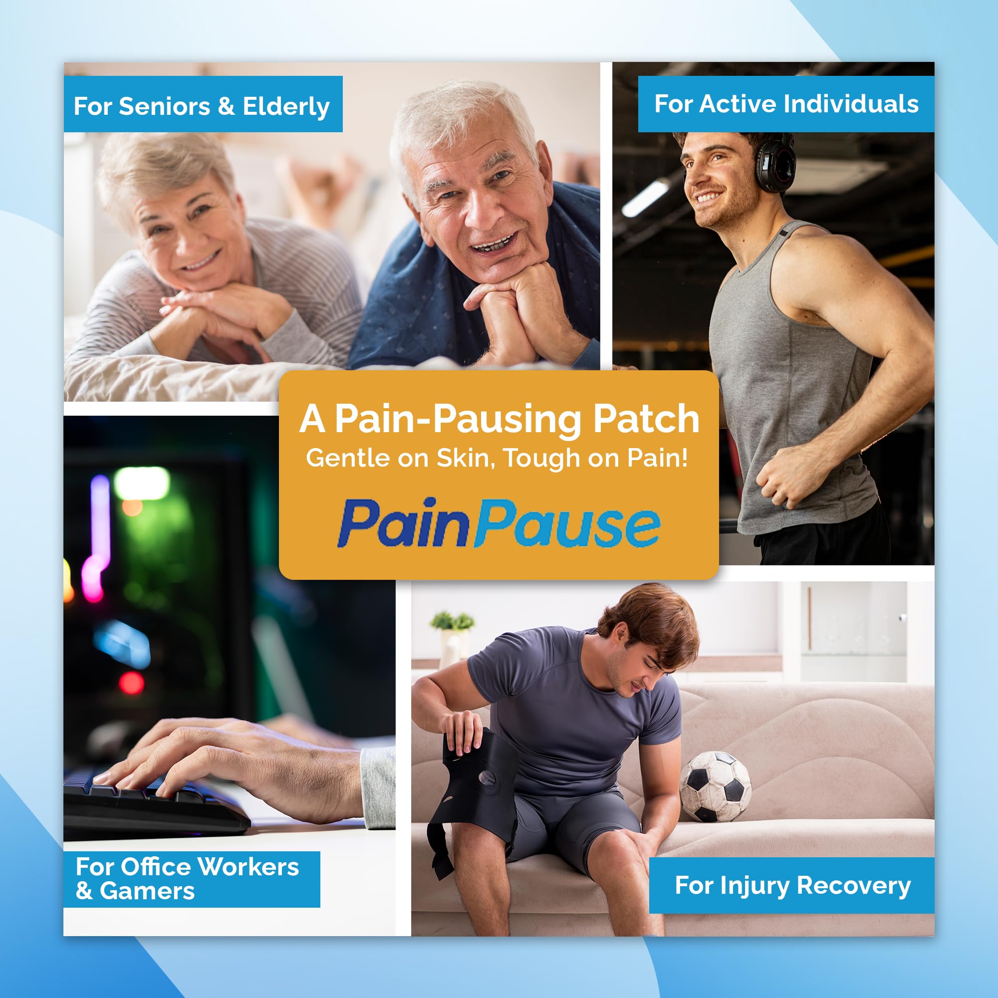 PainPause Long Lasting Pain Relief - Back, Hip, Knee, Neck, Plantar Fasciitis, and Others - Relief for Up to 7 Days, Clinically Tested, 4 Devices in 2 Pouches PainPause uk supplements
