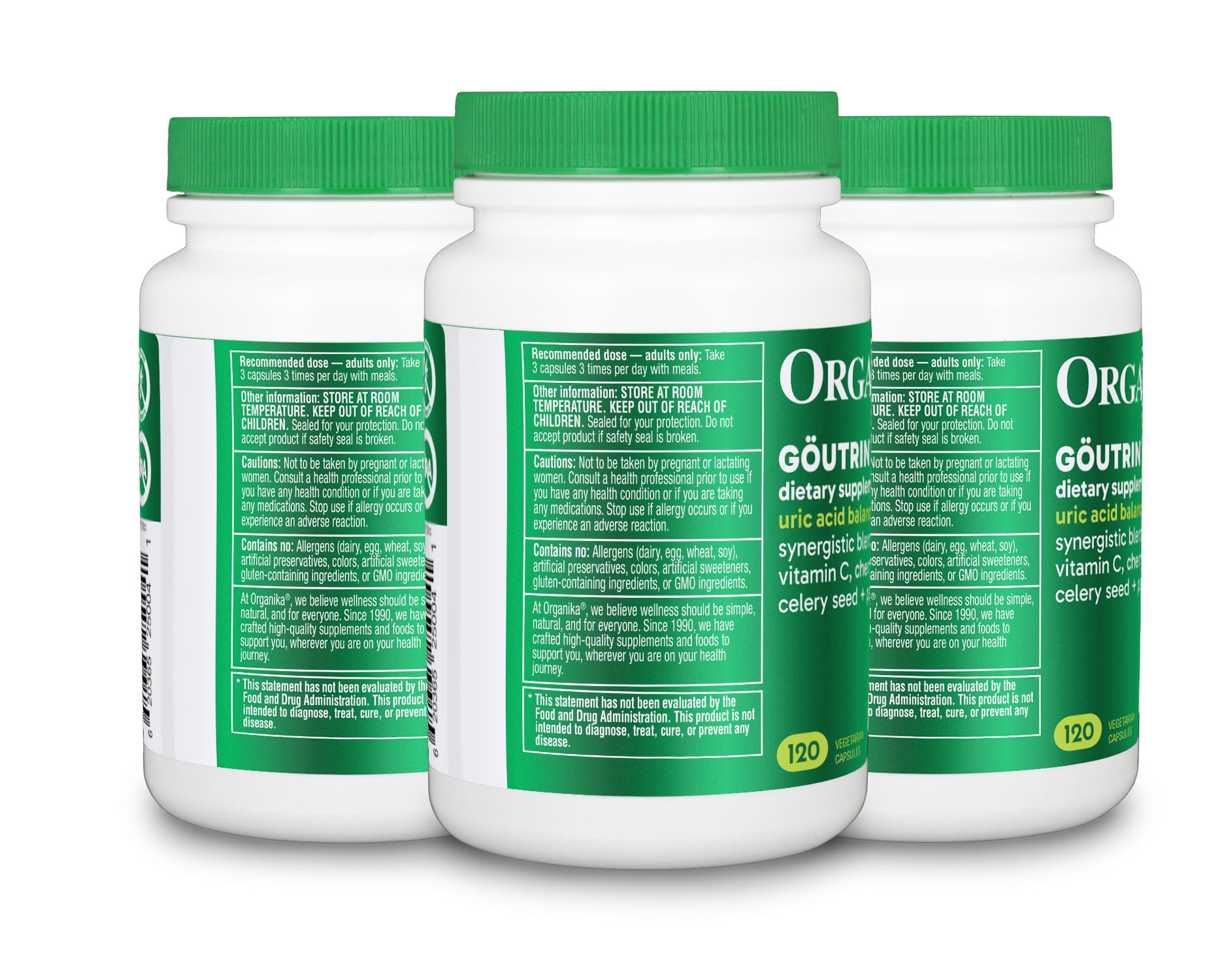 Organika Goutrin Supplement - 120ct, Pack of 3 Organika uk supplements