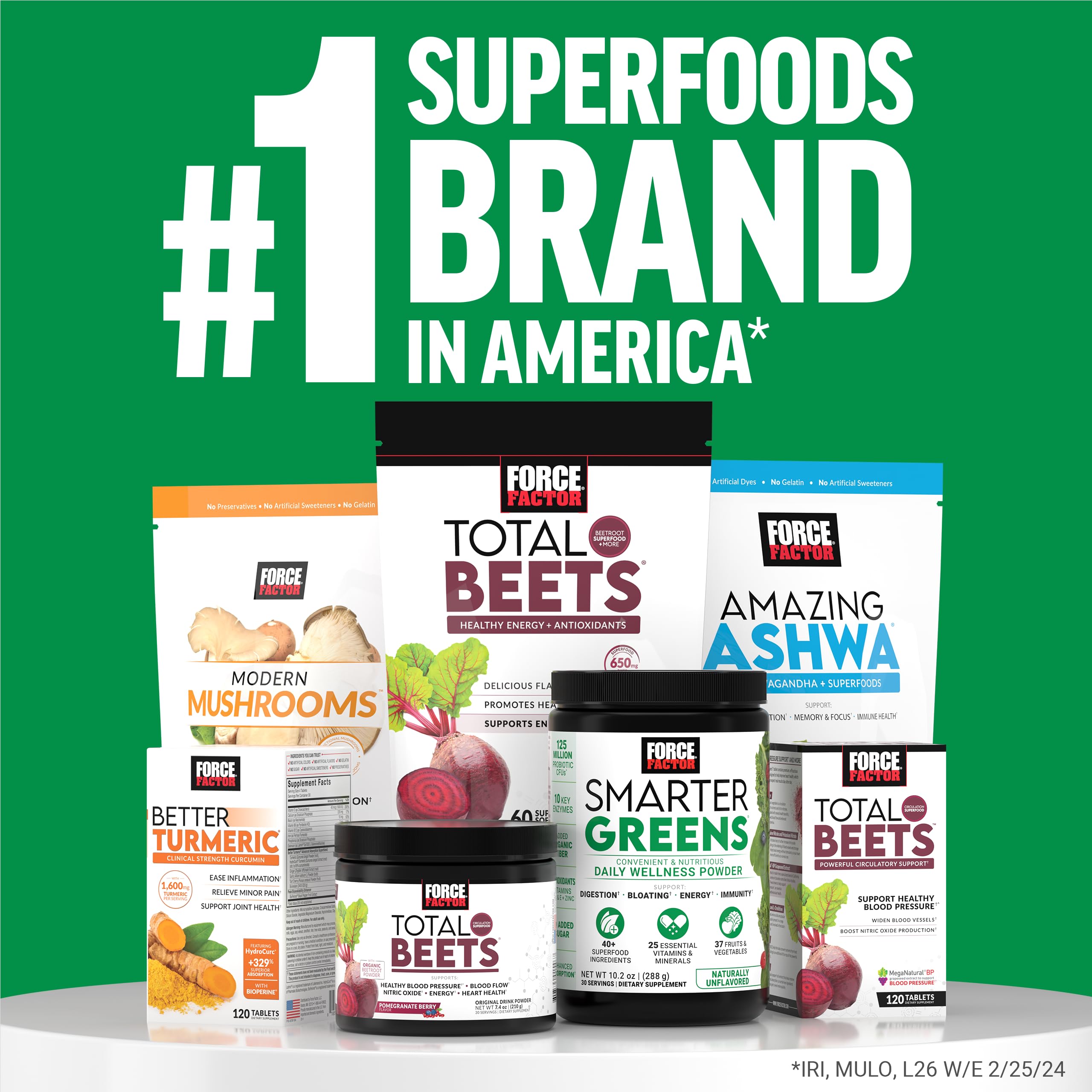 Force Factor Smarter Greens Daily Wellness Powder 2-Pack to Support Energy, Immunity & Digestion, Superfood Greens Powder with Vitamins, Minerals & Probiotics, Unflavored, 60 Servings Force Factor uk supplements