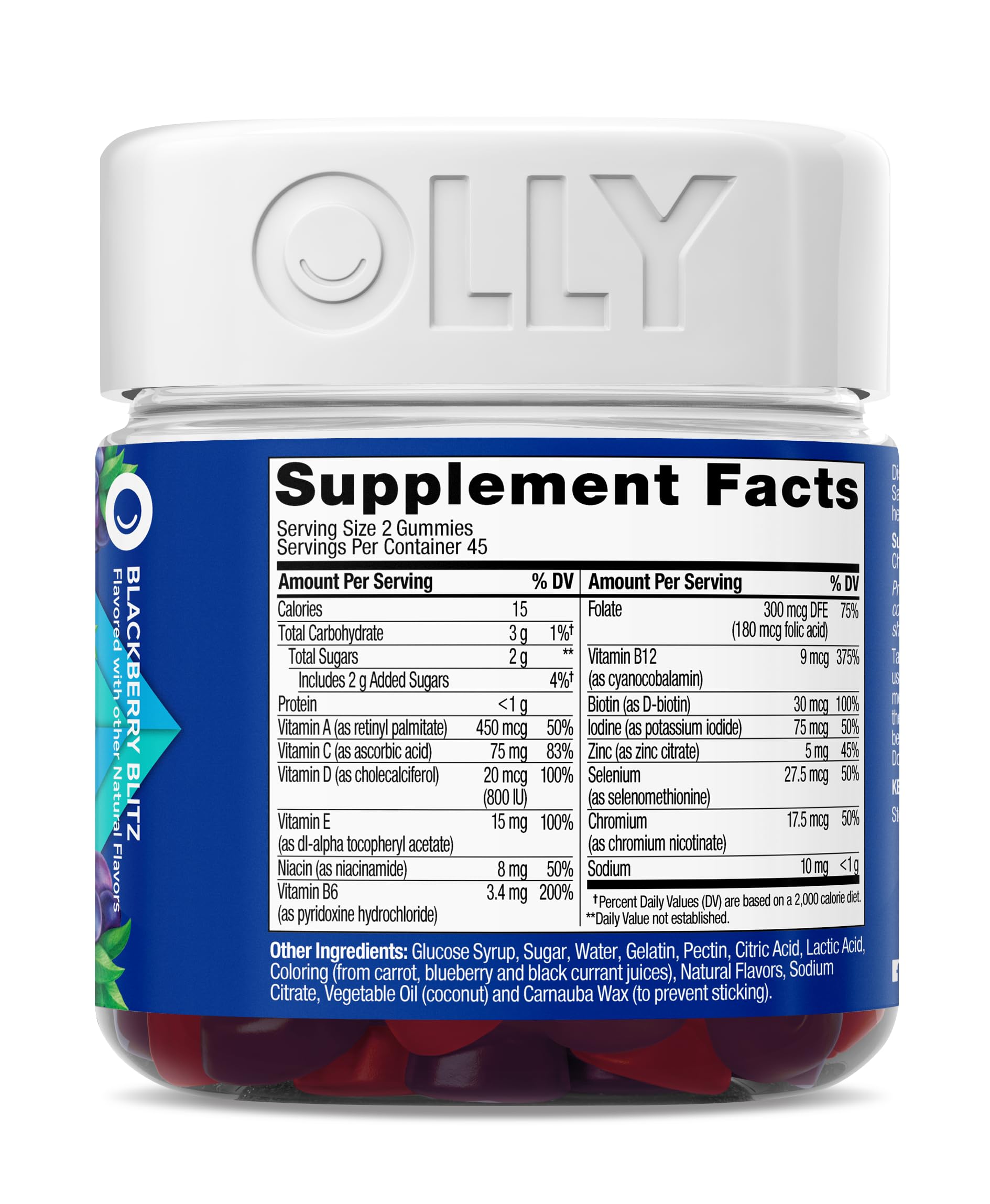 OLLY Men's Multivitamin Gummy, Vitamins A, C, D, E, B, Zinc, Blackberry Flavor, 45 Day Supply - 90 Count OLLY uk supplements