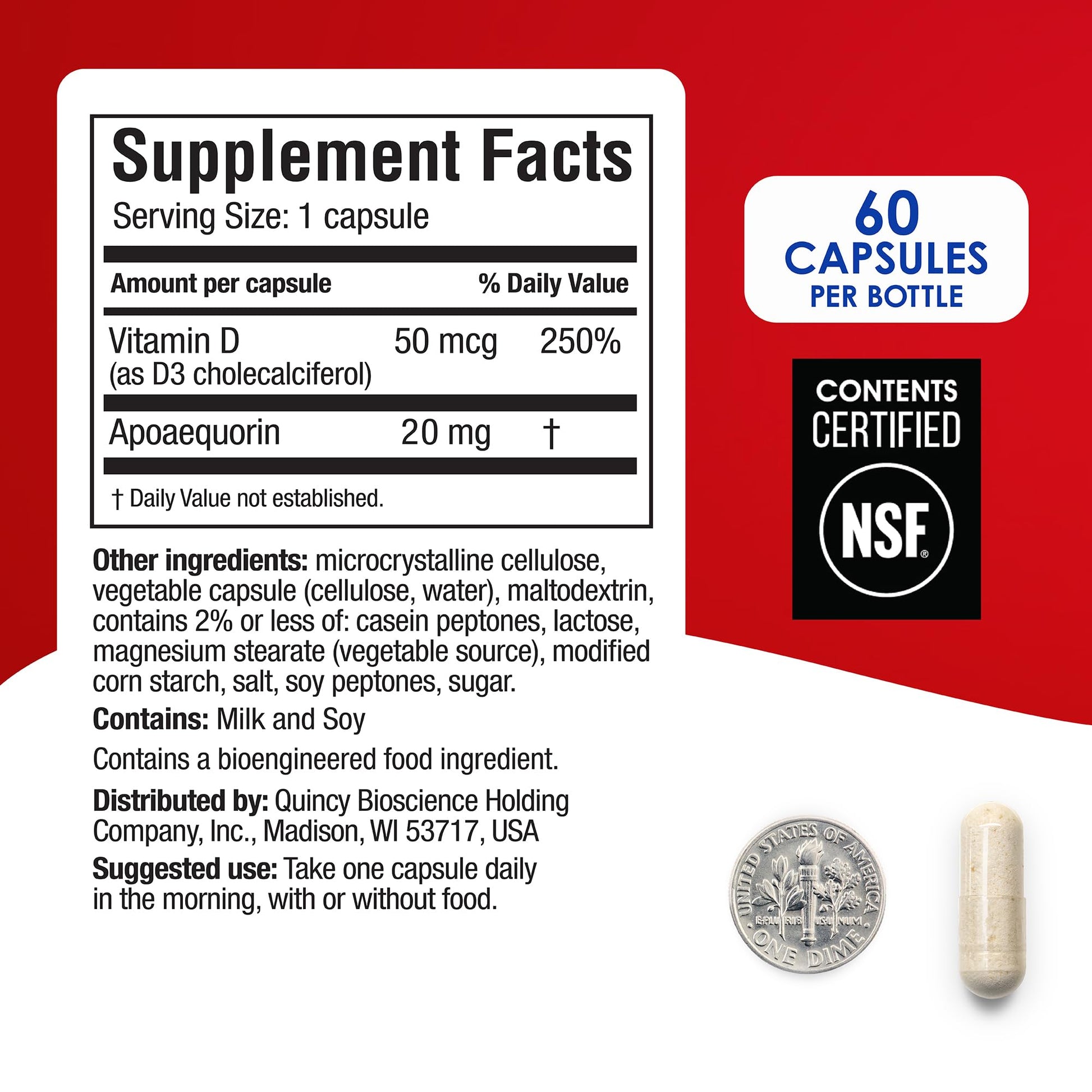 Prevagen Extra Strength - 60 Capsules (2 Month Supply) | Formulated for Your Brain | 20mg of Apoaequorin Plus Vitamin D3 Prevagen uk supplements