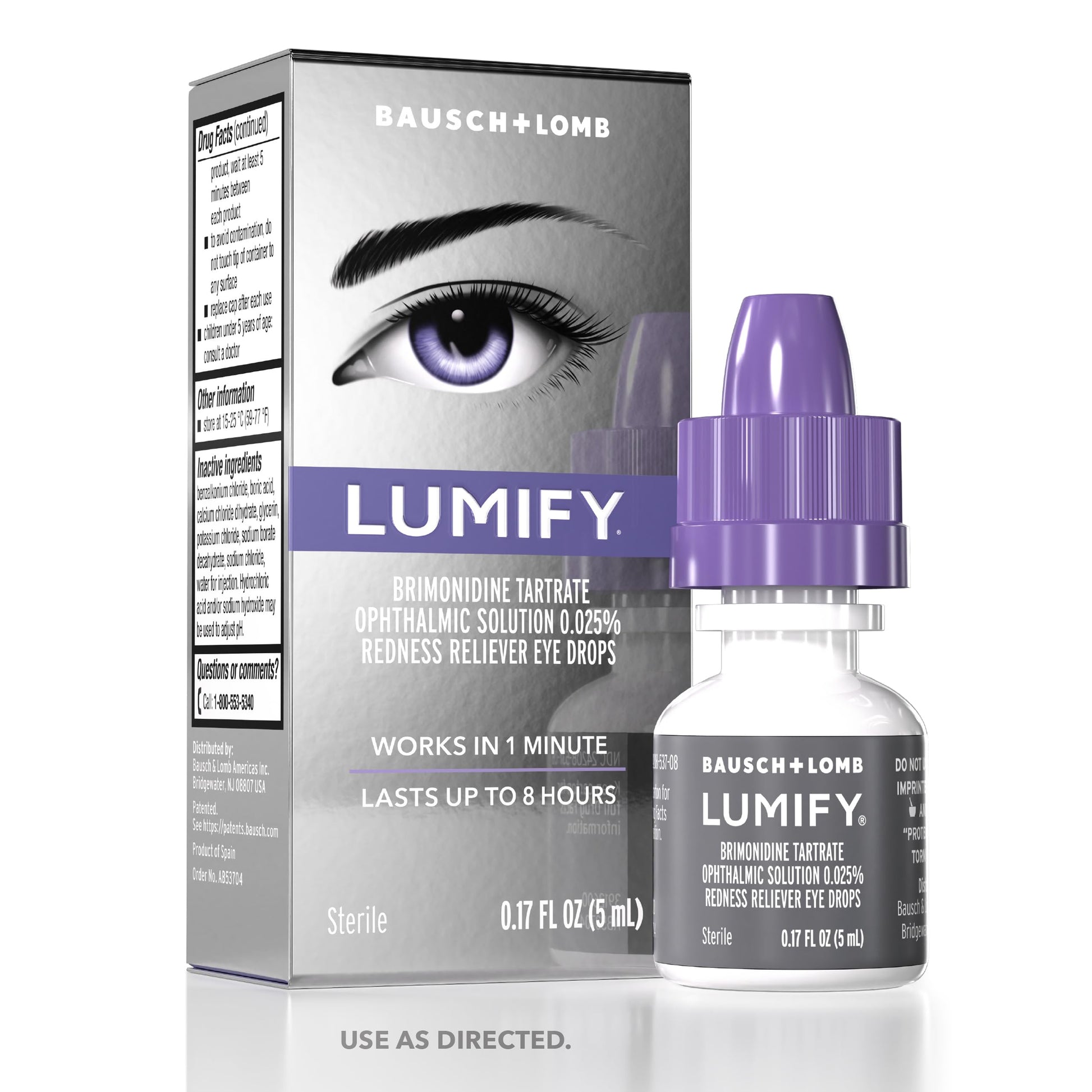LUMIFY Eye Drops for Red Eyes, Redness Reliever for Brighter Looking Eyes, Works in 1 Minute & Lasts Up to 8 Hours, Eye Drops, 0.17 Fl Oz (5 mL) LUMIFY uk supplements