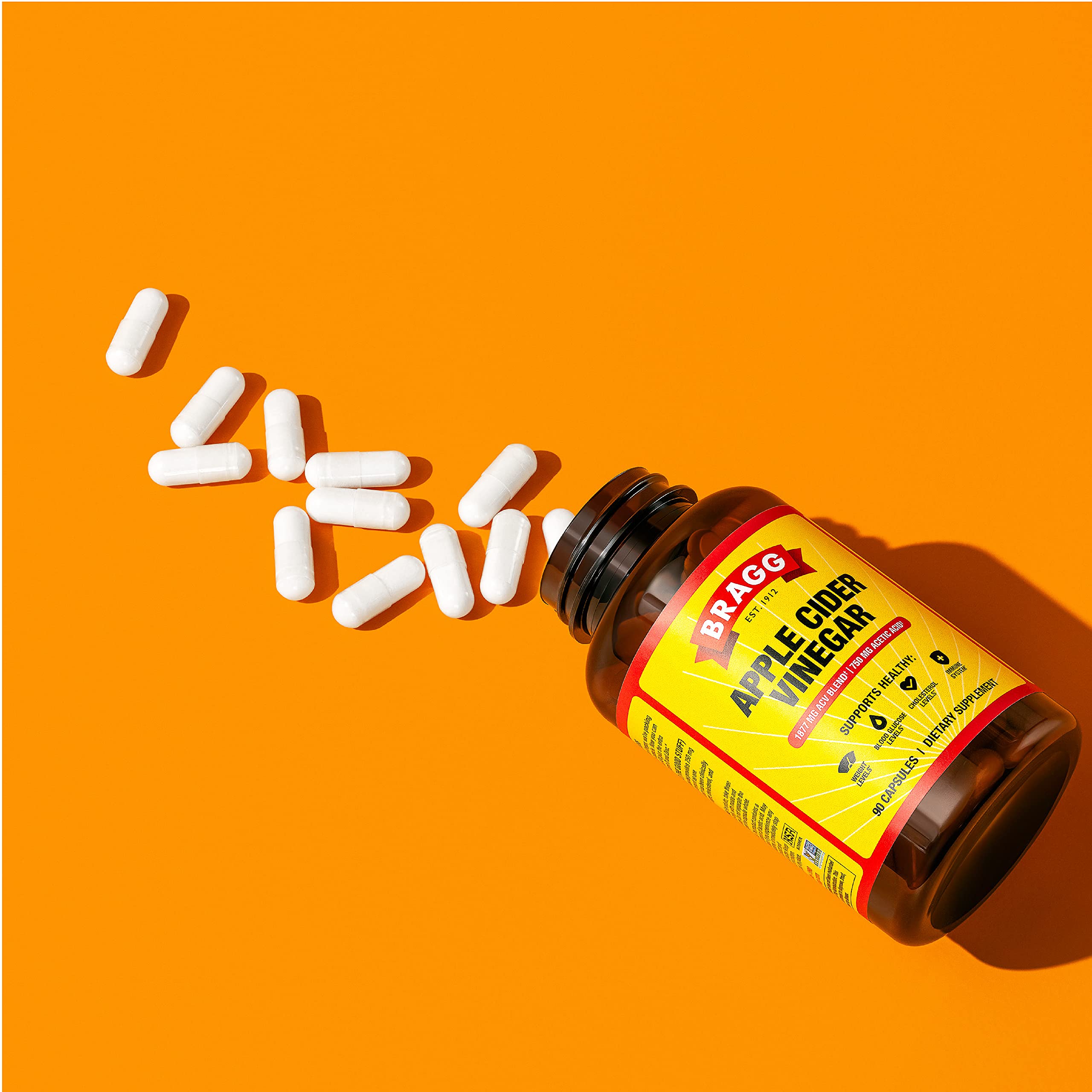 Bragg Apple Cider Vinegar Capsules - Vitamin D3 & Zinc - 750mg of Acetic Acid – Immune Bragg uk supplements
