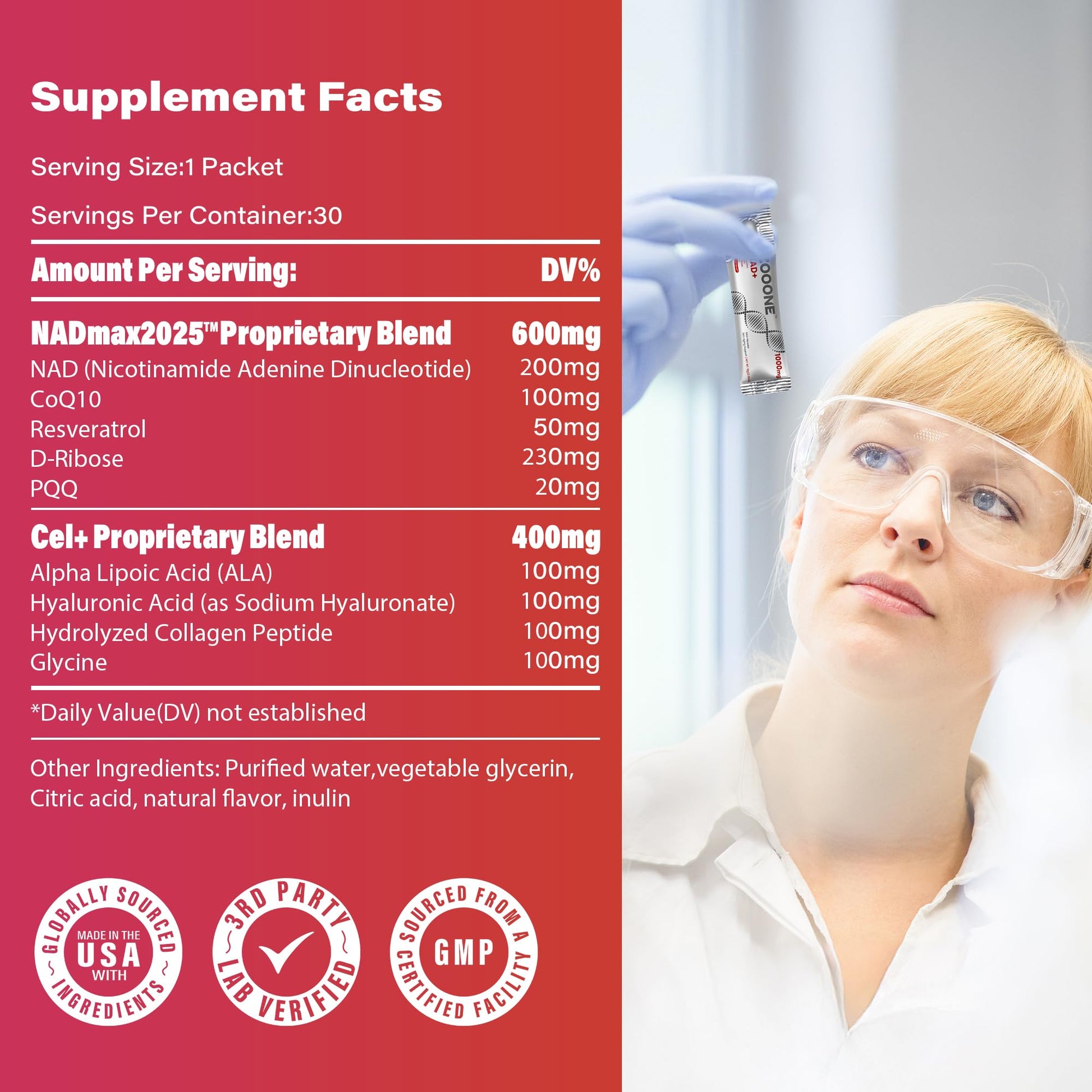 NAD+ 1000mg Liquid Packets Supplement - Premium Nicotinamide Riboside & Resveratrol for Cellular Energy,Advanced NAD Booster for Men & Women (90 Pocket) zooone uk supplements