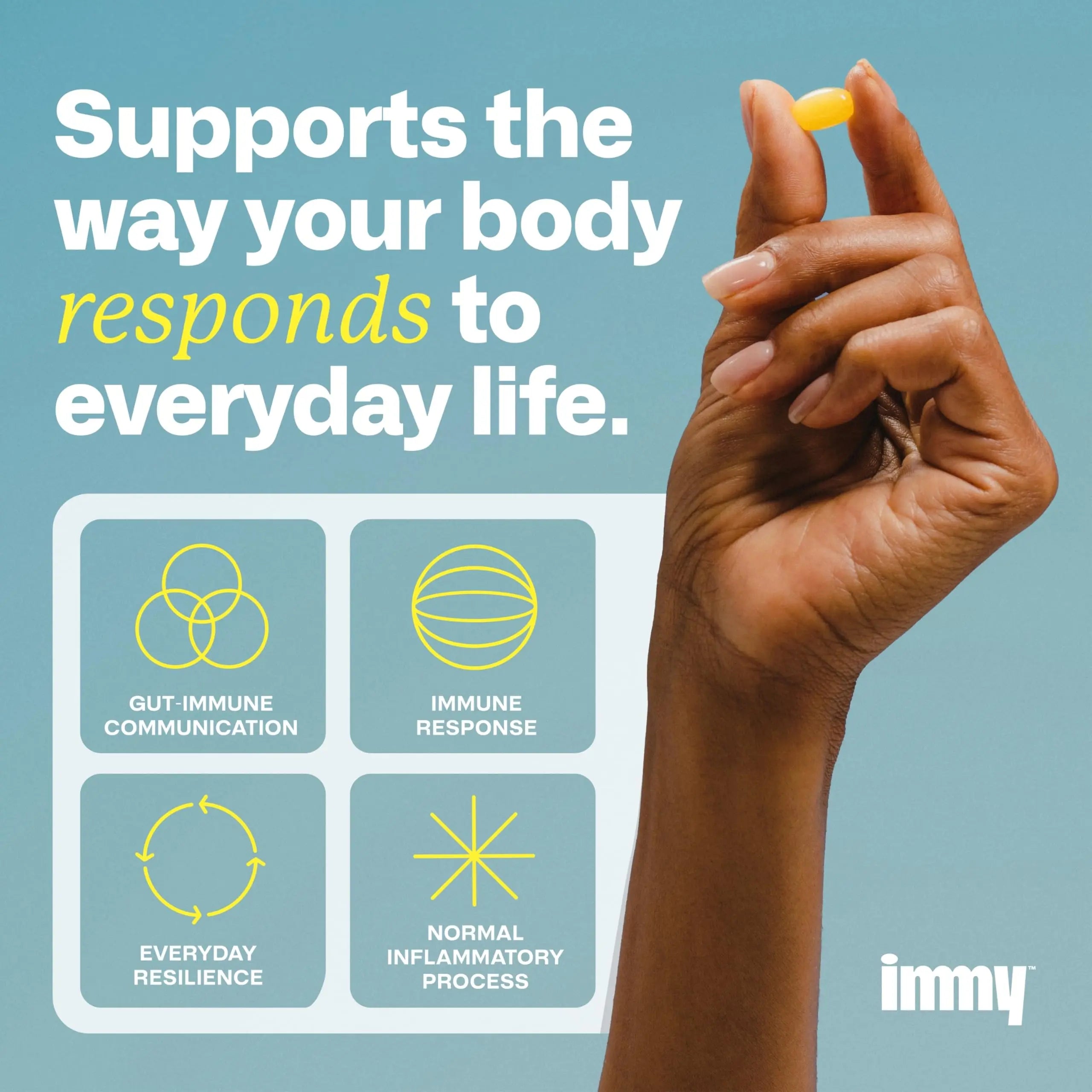 IMMY Immune Supplement for Mood Support and Gut Health, 30 ct. - Supports Joint Relief, Focus & Mood Support, Natural Calming Aid IMMY uk supplements
