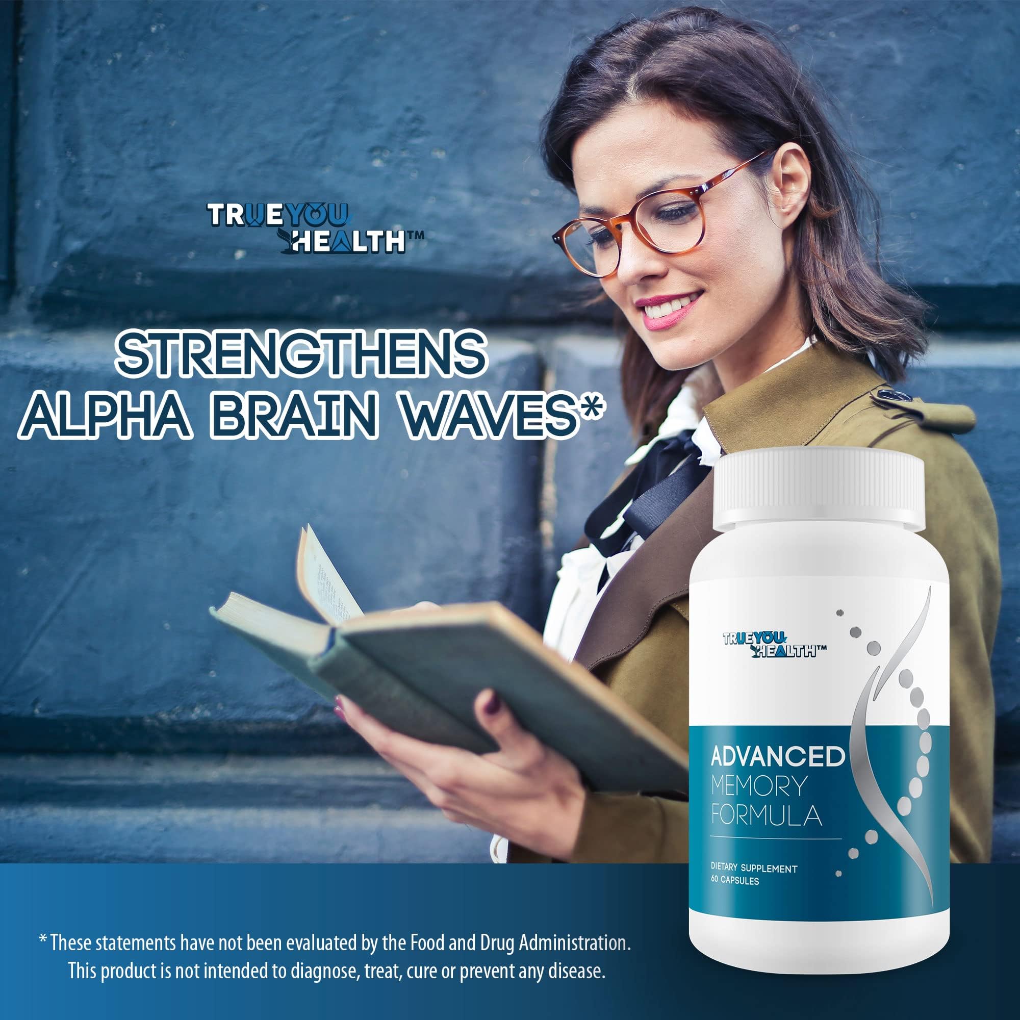 Advanced Memory Formula - by True You Health - Our Best Memory & Brain Formula - Formulated with Ginkgo Biloba and Other Premium Ingredients for Cognitive Performance, Focus, and Clarity True You Health uk supplements