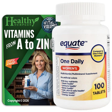 Healthy Surplus Equate One Daily Women's Multivitamin/Multimineral Supplement 100 Tablets and Vital Volumes Vitams Healthy Surplus uk supplements