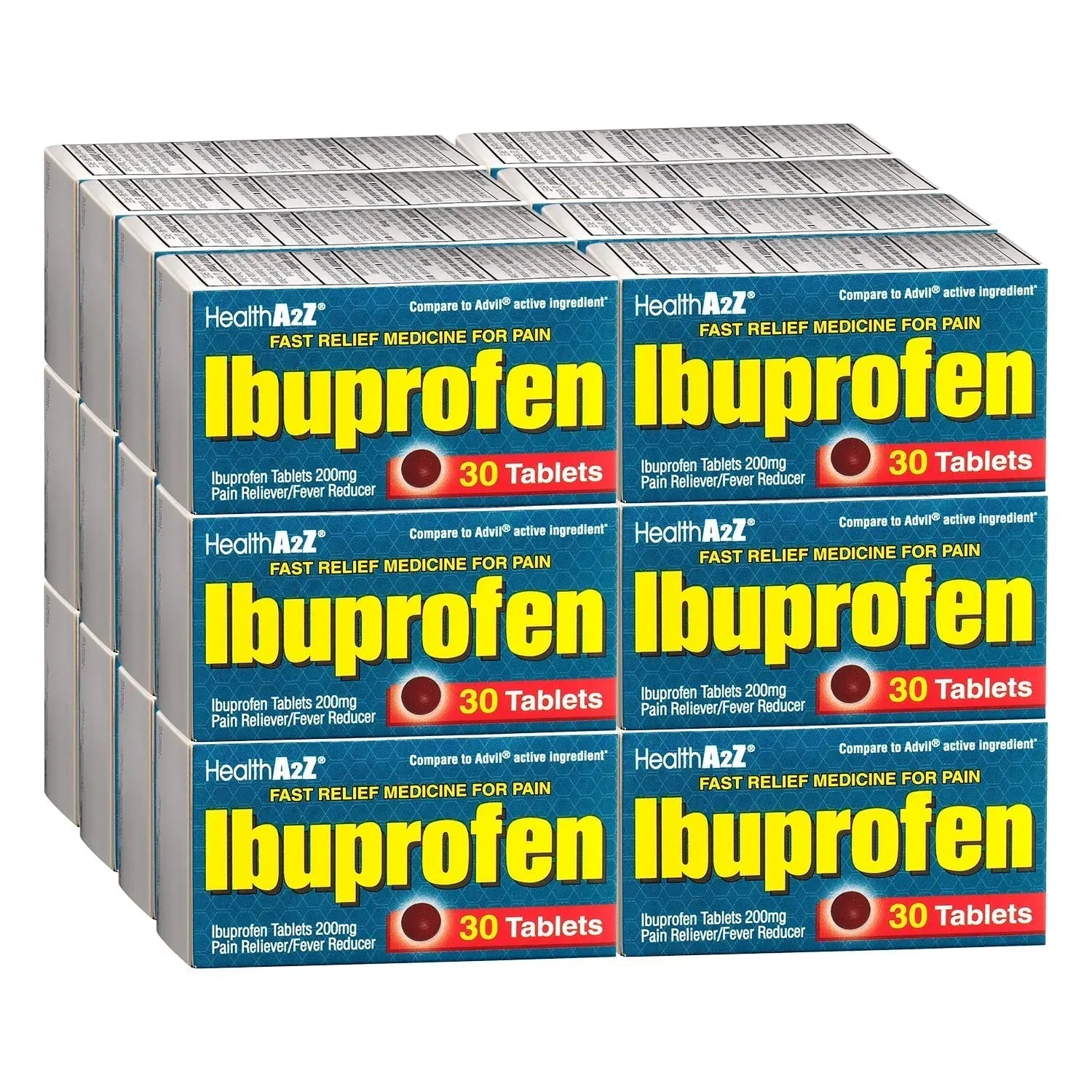 HealthA2Z® Ibuprofen Caplets 200mg | Pain Reliever & Fever Reducer | 24 Packs of 30 Tablets (720 Tablets Total) | Value Pack | NSAID HealthA2Z uk supplements