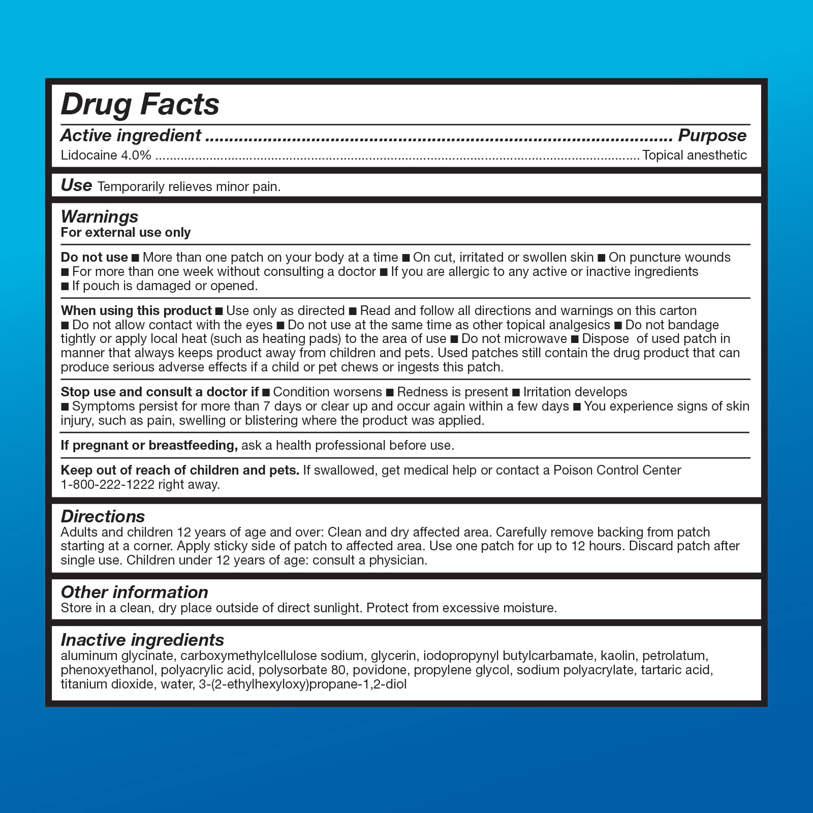 Amazon Basic Care Maximum Strength OTC Pain Relief , 4% Lidocaine Patch, 3.9” x 5.5”, 15-Count Box (Previously HealthWise) Amazon Basic Care uk supplements