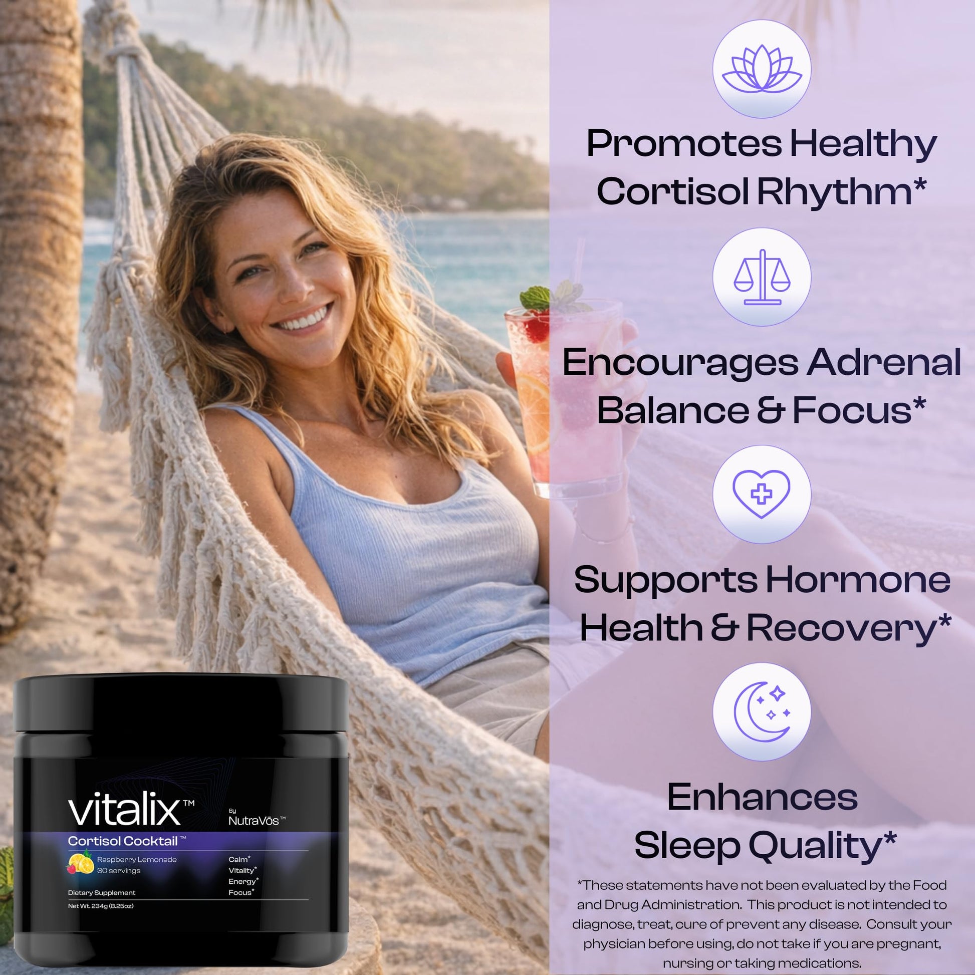 NutraVōs Vitalix – Cortisol Reducer & Adaptogen Drink Mix with Ashwagandha KSM 66, Magnesium Glycinate 200mg, L-Theanine 200mg, Vitamin C 500mg & Electrolytes – Raspberry Lemonade – 30 Servings NutraVōs uk supplements