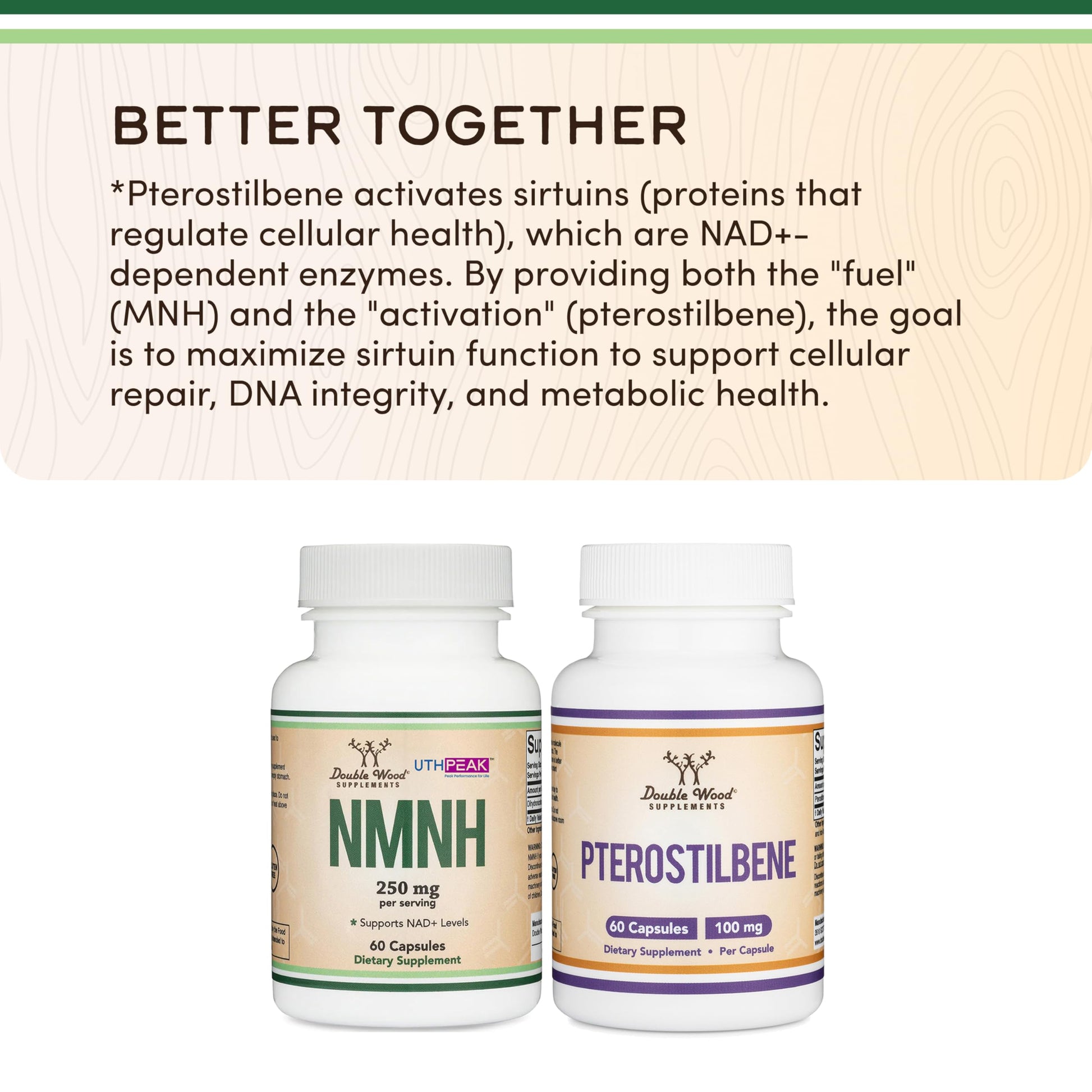 NMNH (NMN Supplement Alternative) Only Clinically Studied Ingredient - Boosts NAD+ Levels for Anti Aging and Cell Regeneration by Double Wood Double Wood Supplements uk supplements