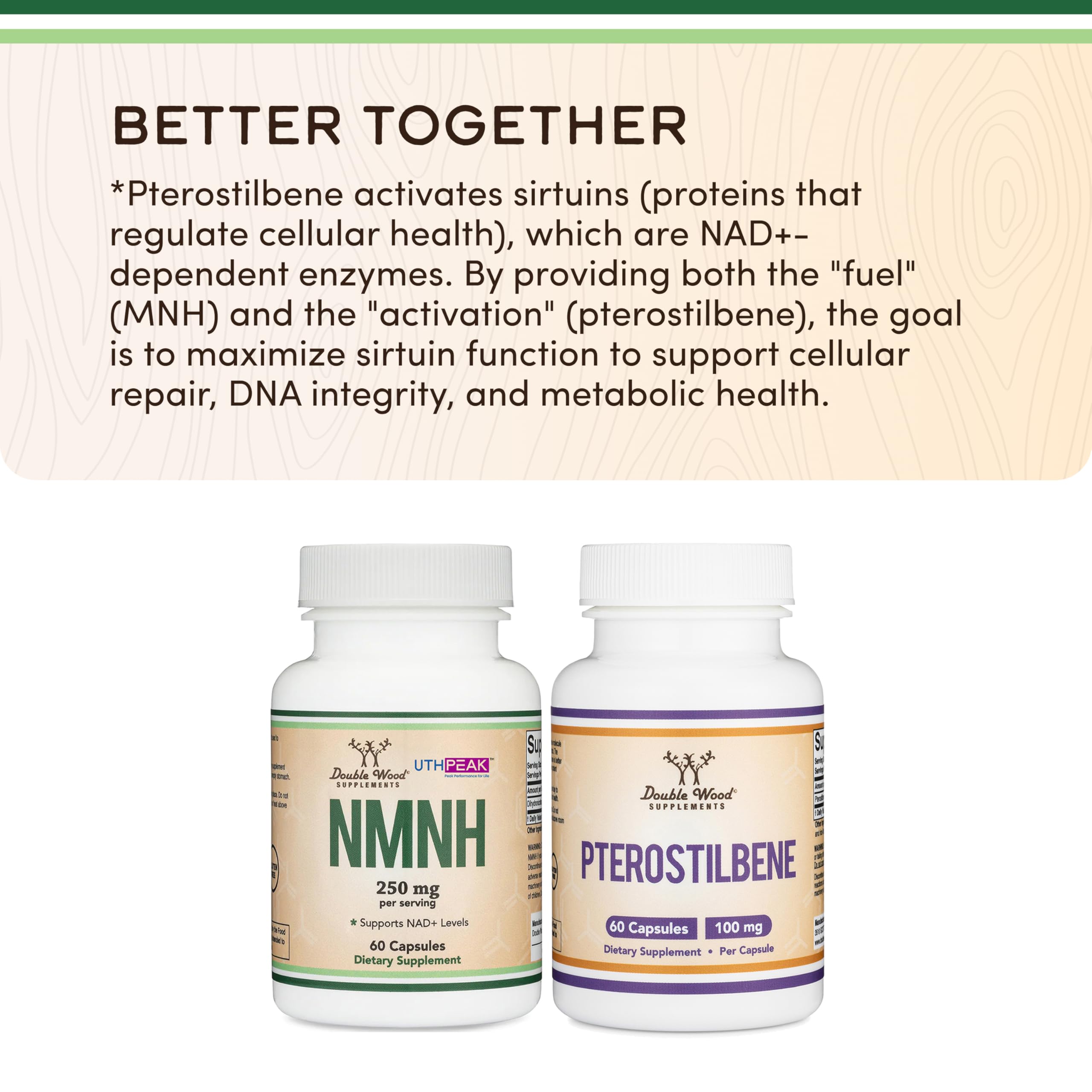 NMNH (NMN Supplement Alternative) Only Clinically Studied Ingredient - Boosts NAD+ Levels for Anti Aging and Cell Regeneration by Double Wood Double Wood Supplements uk supplements