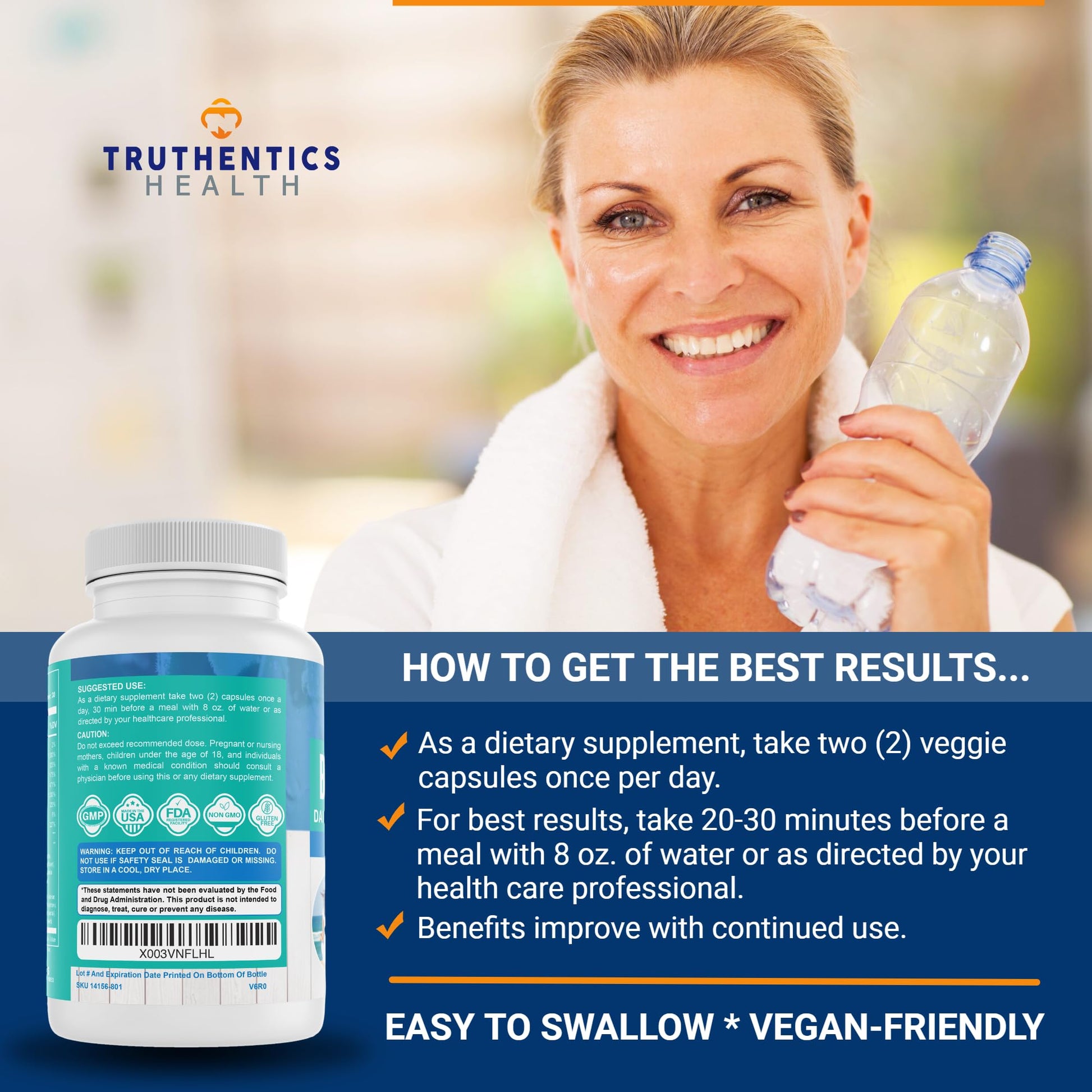 TRUTHENTICS Bye-Bye Stress - Stress & Mood Support Supplement for Women with Ashwagandha, GABA, Lemon Balm, L-Theanin & Vitamin B Complex - Vegan - 60 Capsules TRUTHENTICS uk supplements