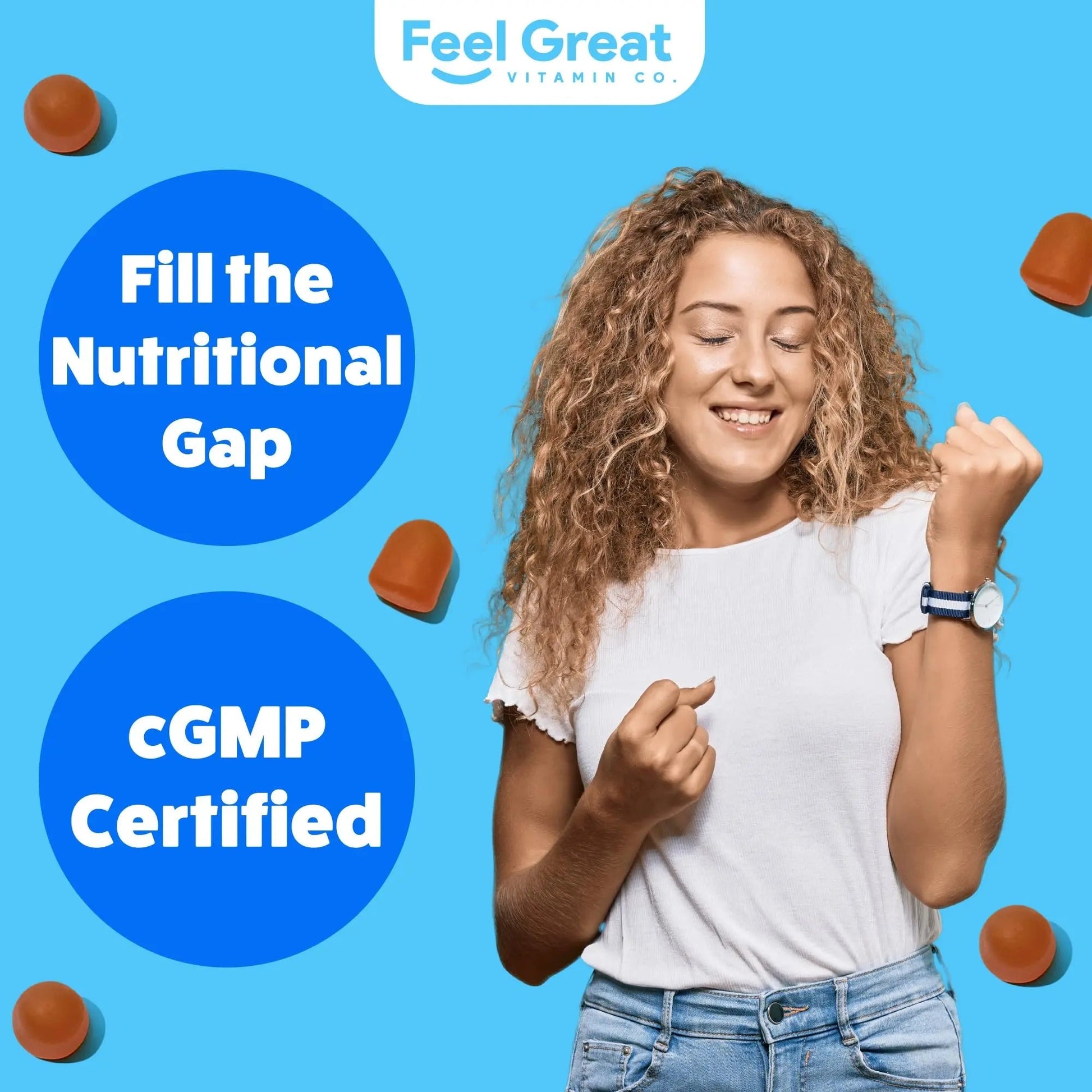 Feel Great Teen Vitamins Multivitamin Gummies | Citrus & Strawberry Flavor for Teen Boys & Girls | for Bone, Muscle & Immune Support | The Feel Great Vitamin Company uk supplements
