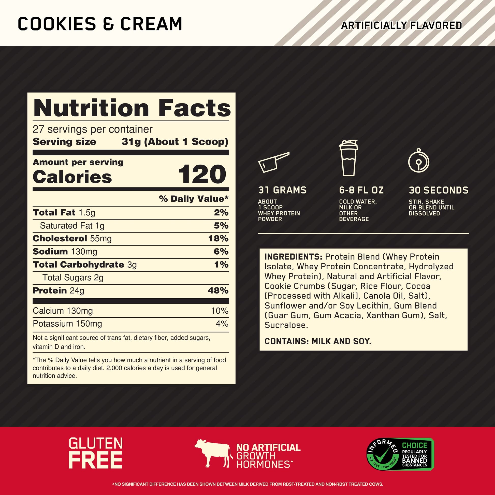 Optimum Nutrition Gold Standard 100% Whey Protein Powder, Cookies & Cream Optimum Nutrition uk supplements