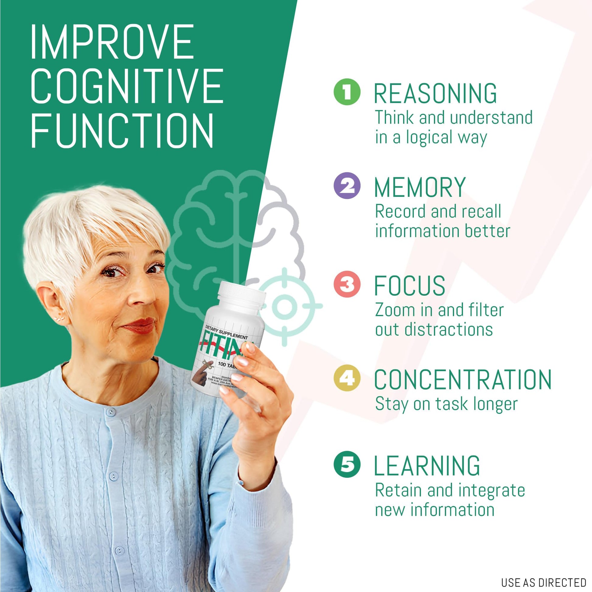 Fitina Brain Supplements for Memory and Focus with Vitamin B6 & Thiamine — High-Dose B Vitamins Nervous System and Cognitive Health Support, Daily Supplement Formula for Adults, 100 Tablets (2-Pack) Fitina uk supplements