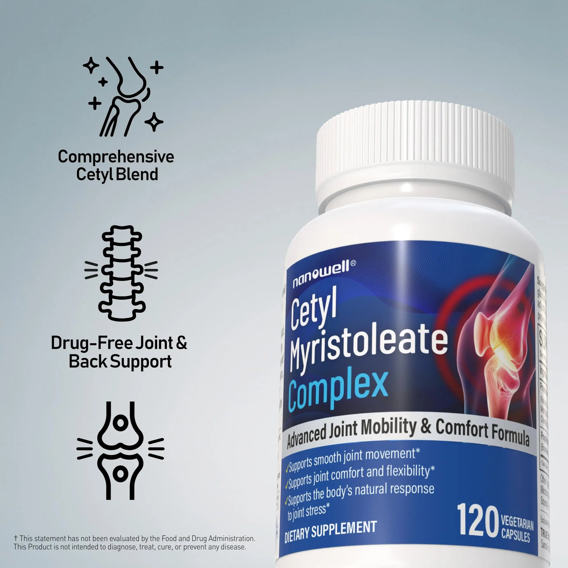 Cetyl Myristoleate Complex, CMO Advanced Joint Mobility & Comfort Formula 120 Capsules NANOWELL uk supplements