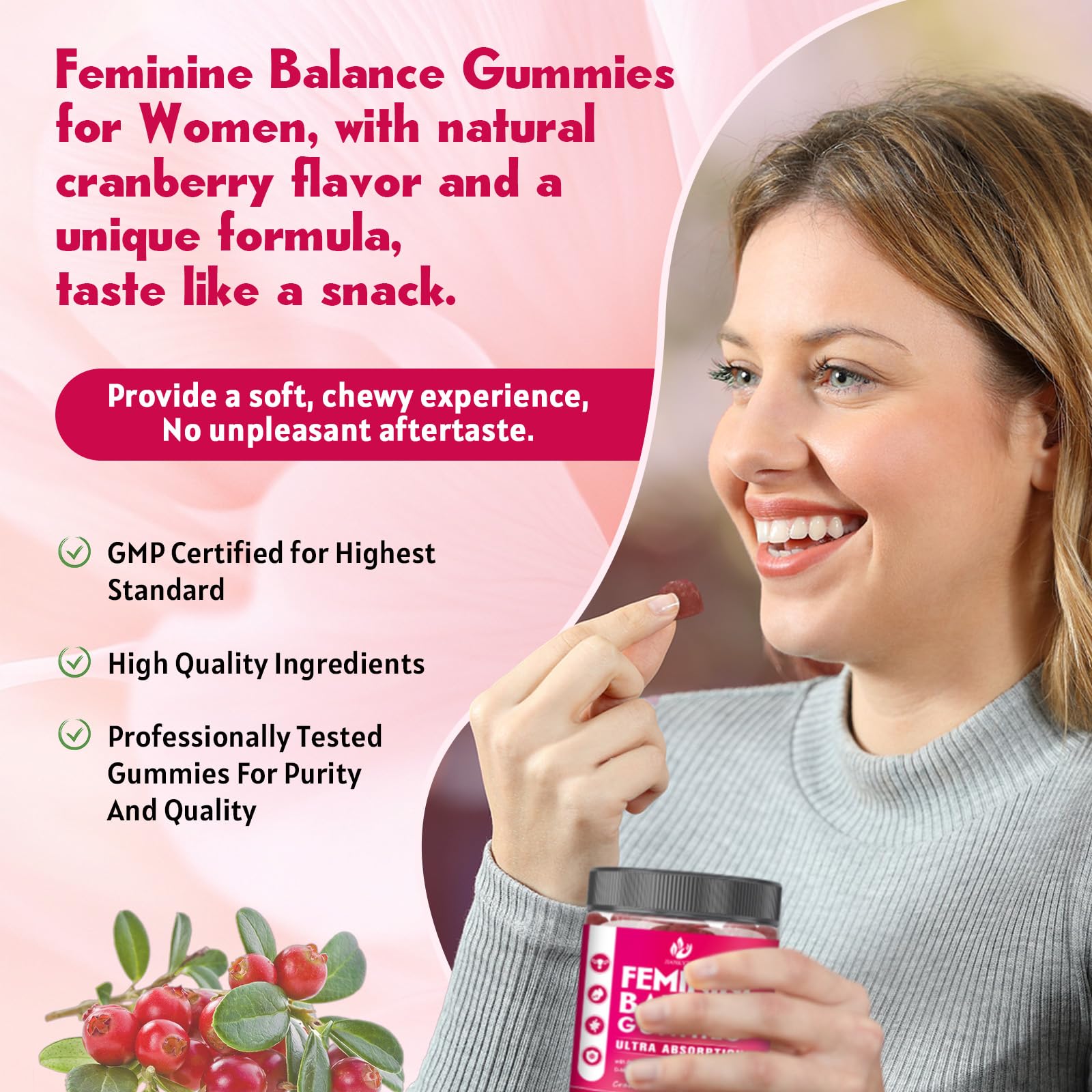 JIANKYTZ (2 Pack) Sugar Free Premium Feminine Balance Gummies for Women - Vaginal Health, Antioxidant, Digestive Health, PH Balance Support, Vaginal Probiotics for Women Gummies, Max Absorption JIANKYTZ uk supplements