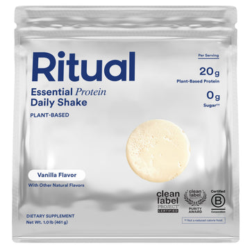 Ritual Pea Protein Powder with BCAA: 20g Organic Vegan Plant-Based Protein from Regenerative Farms in North America, Complete Amino Acid Profile, Gluten Free, Sugar Free‡, Dairy Free, Vanilla, 1 Lbs Ritual uk supplements