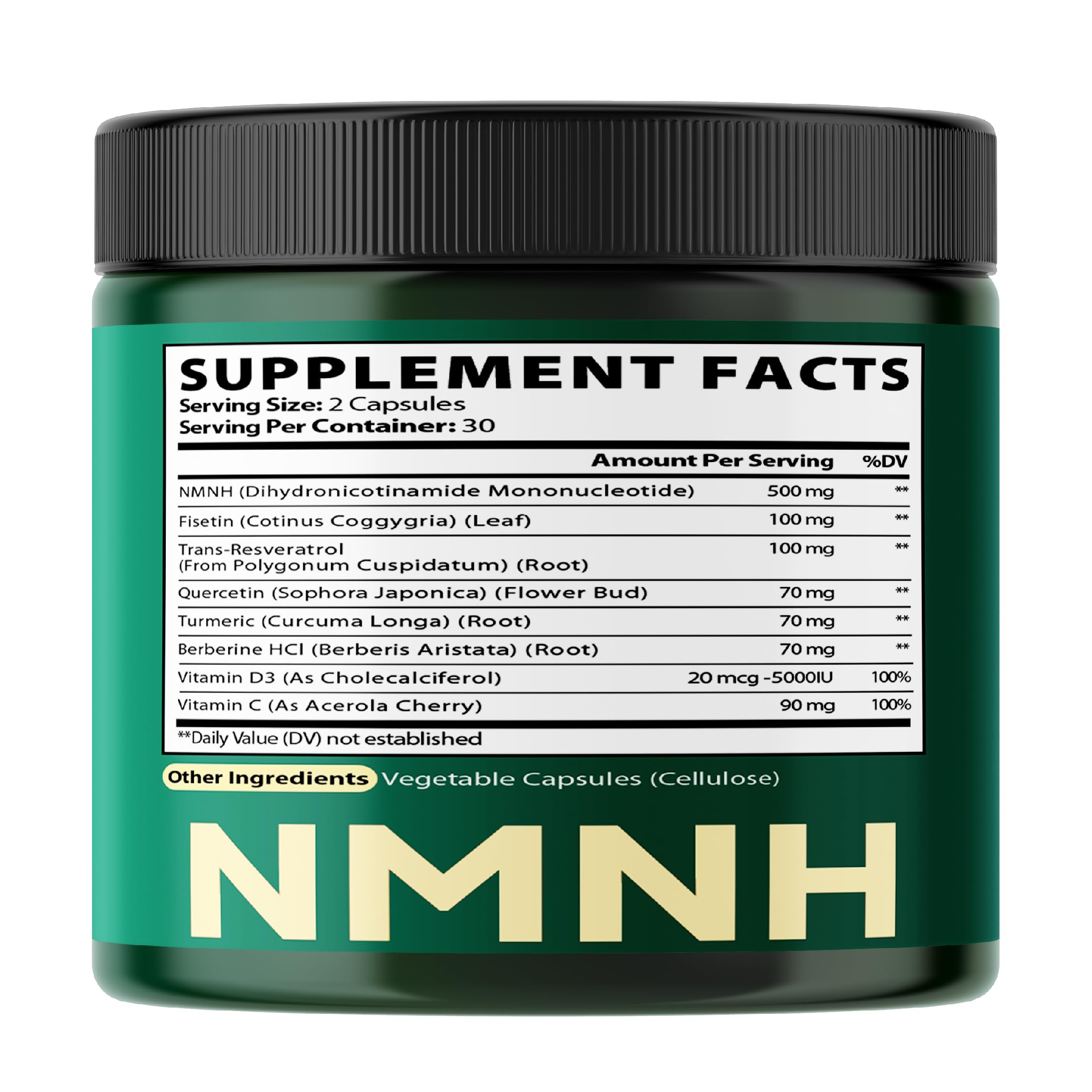 Satoomi 8in1 NMNH - NMN Supplement Alternative - NAD Supplement to Support NAD Levels Added Fisetin, Resveratrol, Quercetin, Turmeric, Berberine, Vitamin D3 & C - 60 Count for 30 Days Satoomi uk supplements